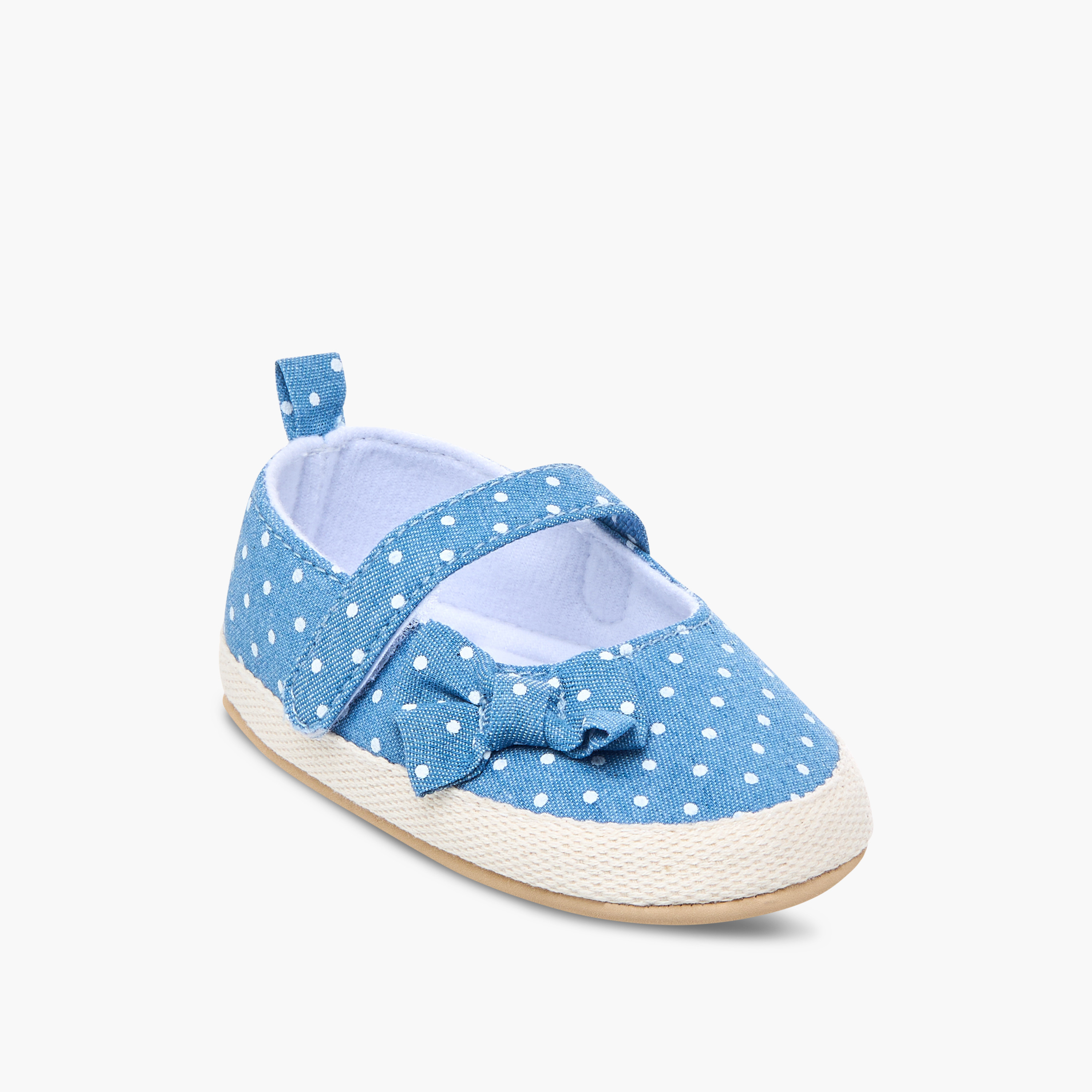 Juniors Polka Dot Booties with Bow Detail-baby-girls-shoes-closedshoes-image-2