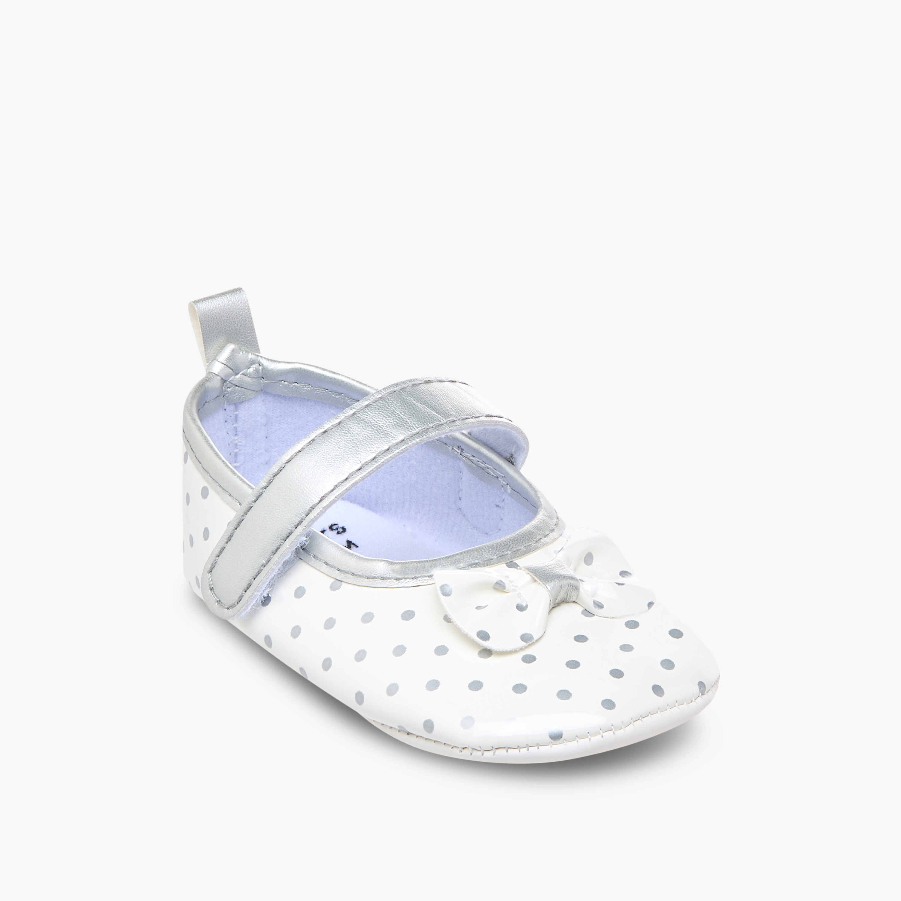 Juniors Polka Dot Booties with Bow Detail-baby-girls-shoes-closedshoes-image-2