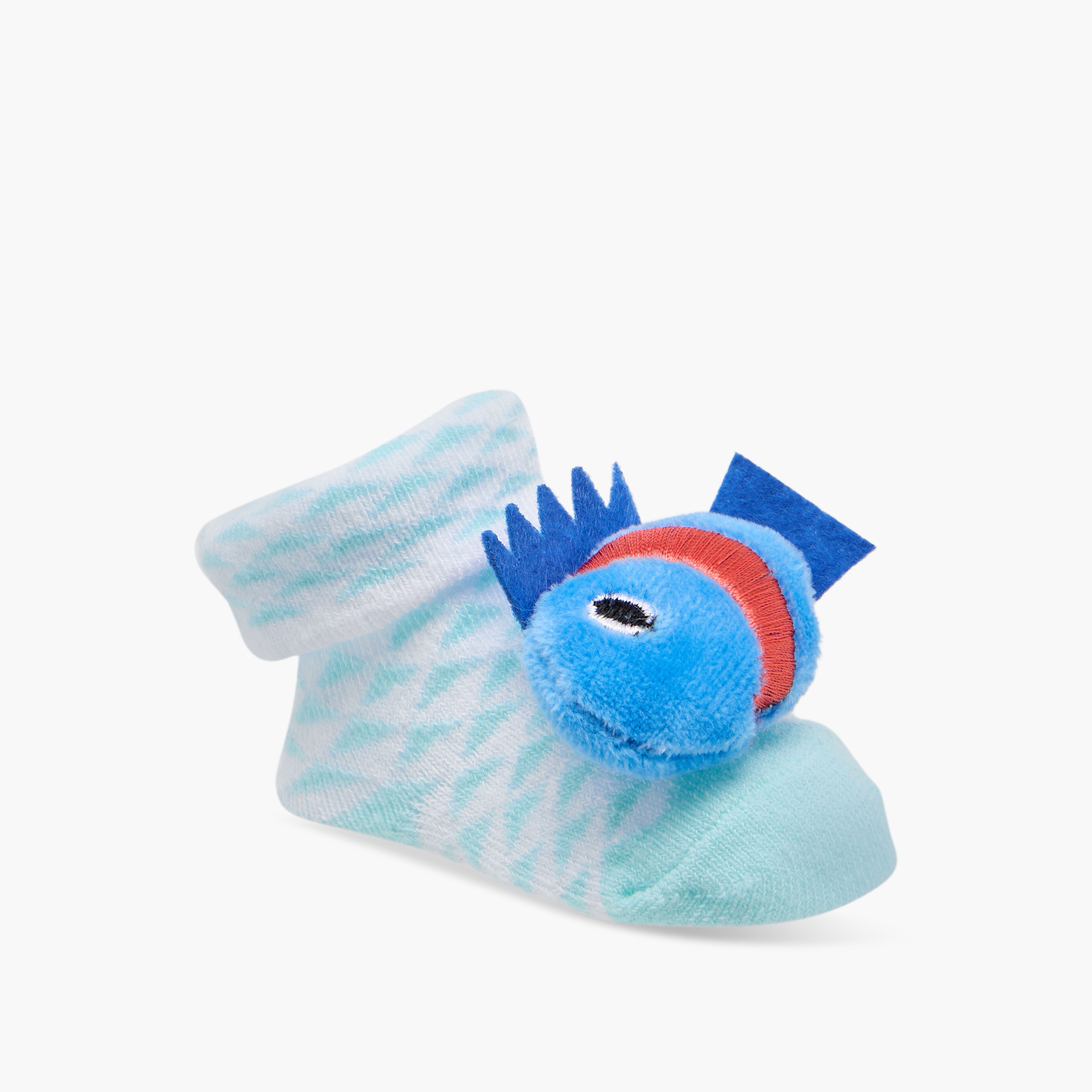 Juniors 3D Fish Applique Slip-On Booties-baby-boys-shoes-booties-image-2