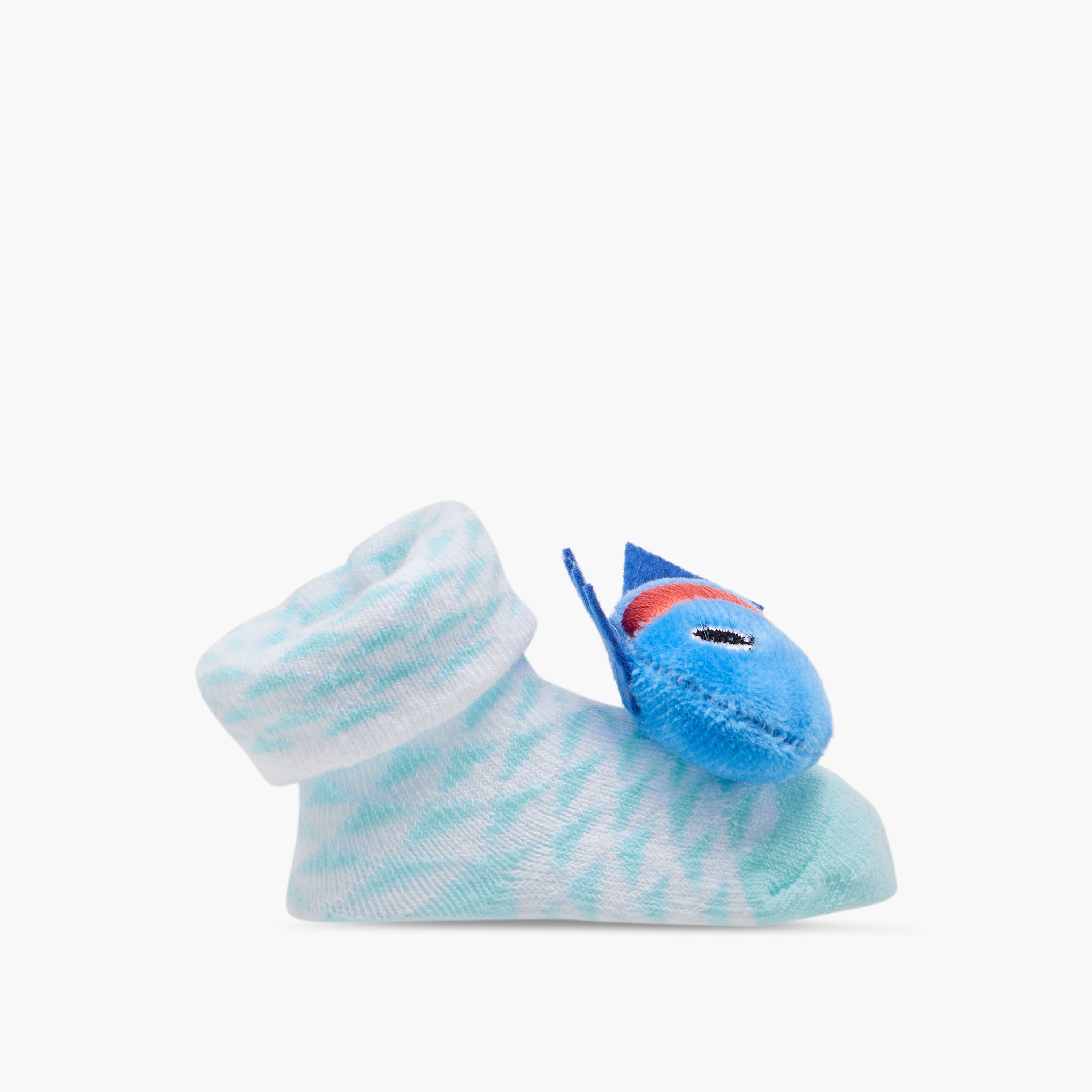 Juniors 3D Fish Applique Slip-On Booties-baby-boys-shoes-booties-image-3