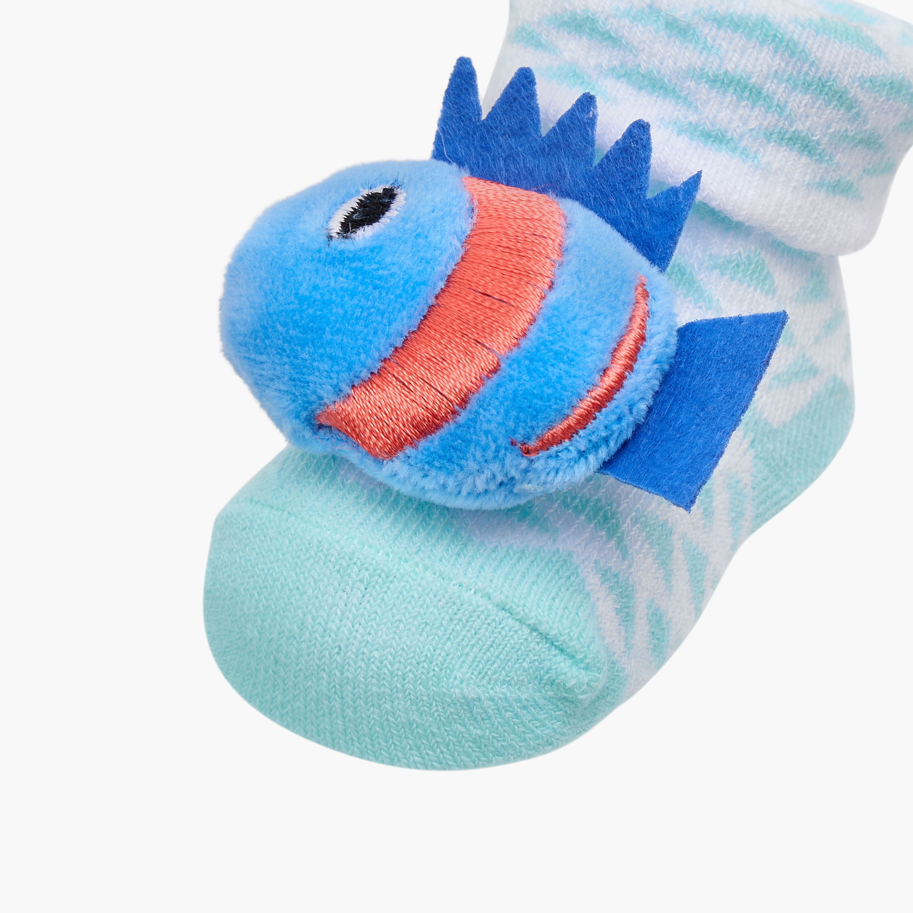 Juniors 3D Fish Applique Slip-On Booties-baby-boys-shoes-booties-image-4