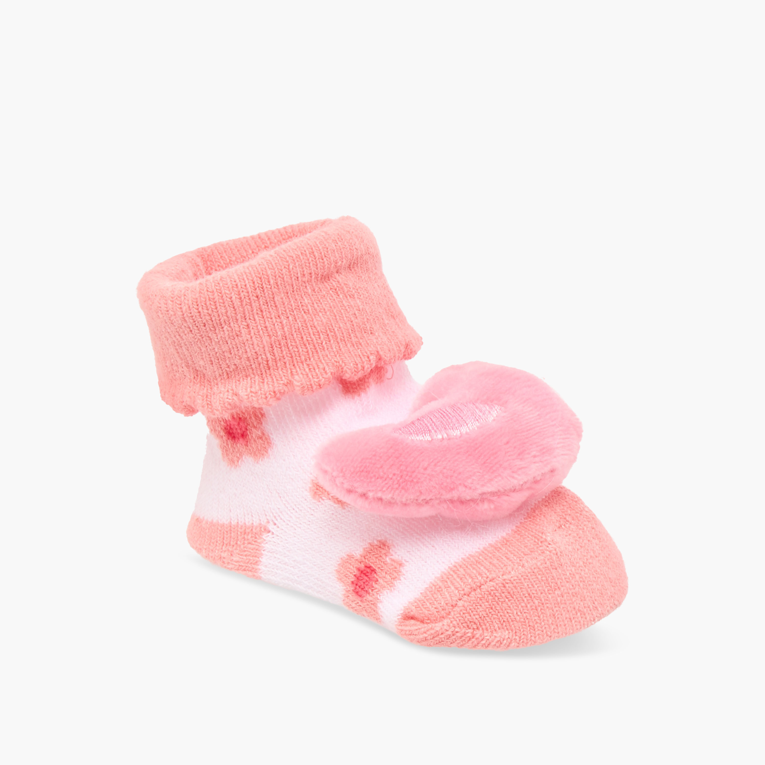 Juniors Applique Detail Slip-On Booties-baby-girls-shoes-booties-image-2