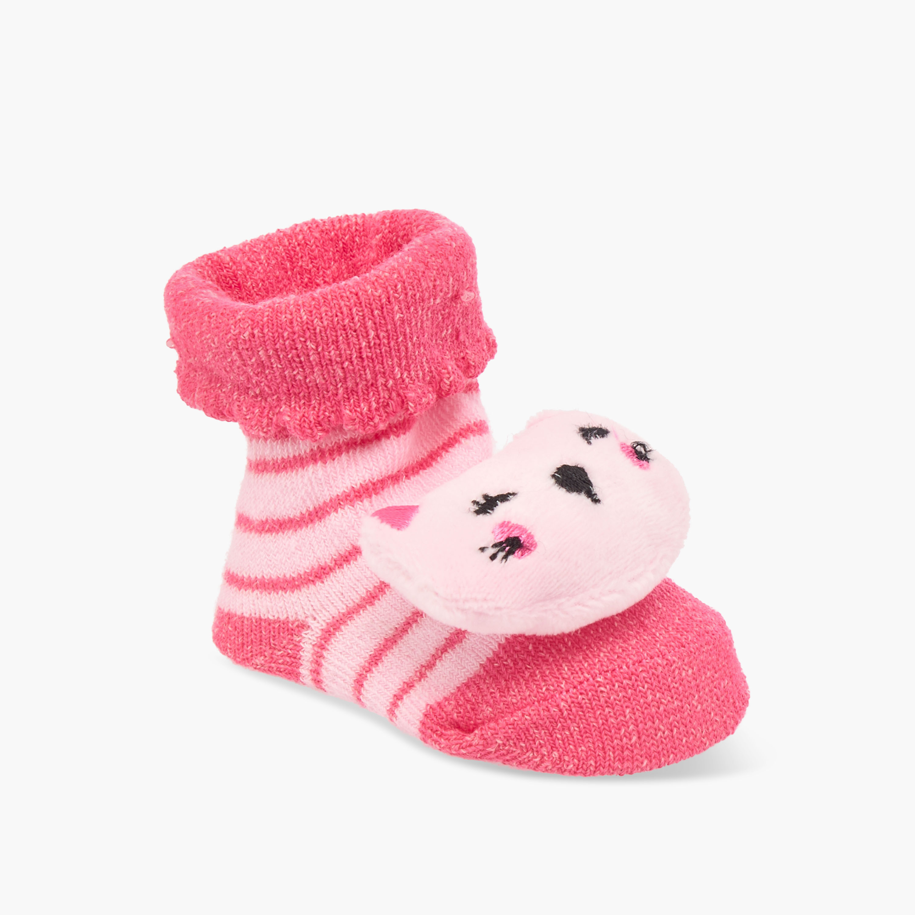 Juniors Applique Detail Slip-On Booties-baby-girls-shoes-booties-image-2