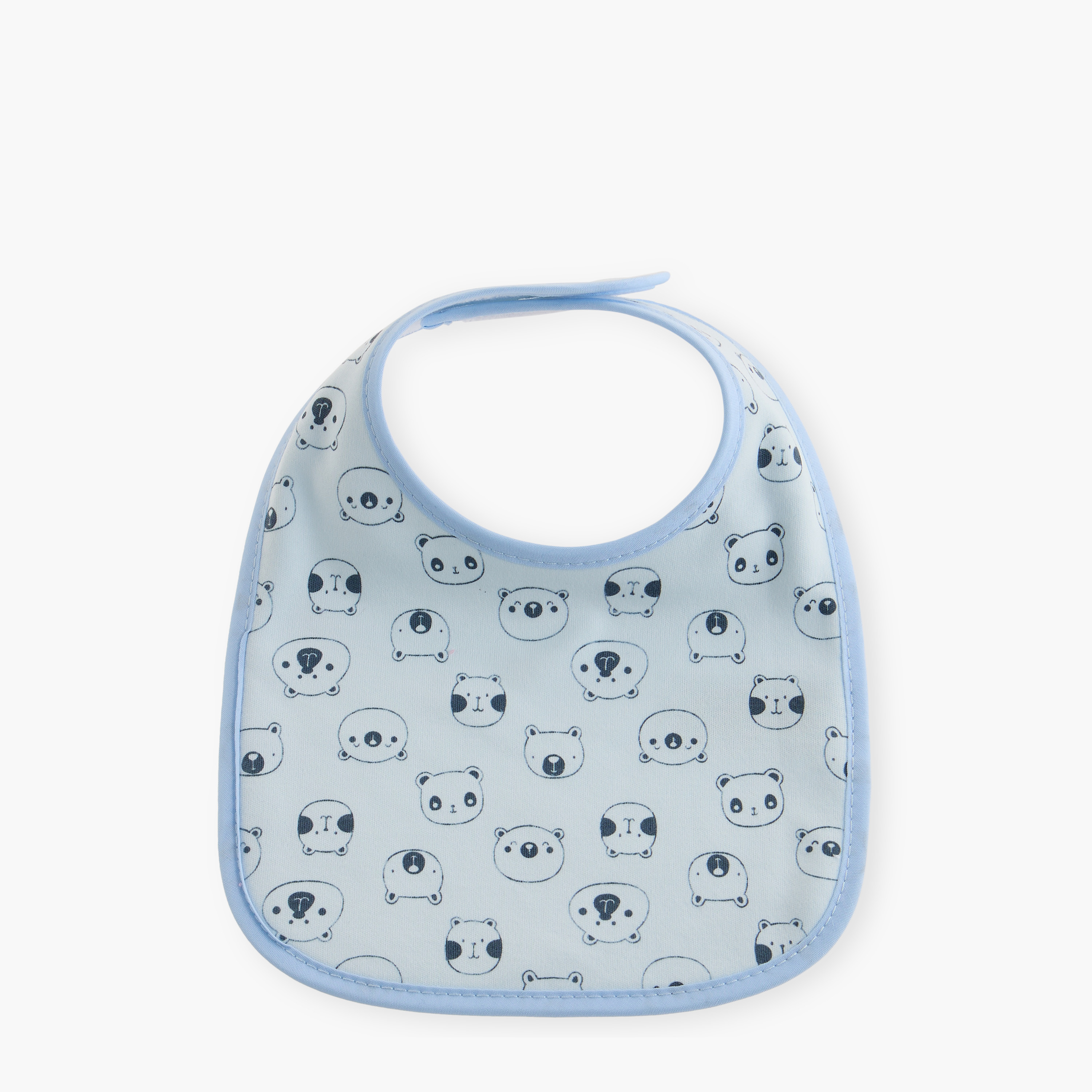 Juniors Bear Print Bib with Hook and Loop Closure - Set of 3-baby-feeding-bibs-image-2