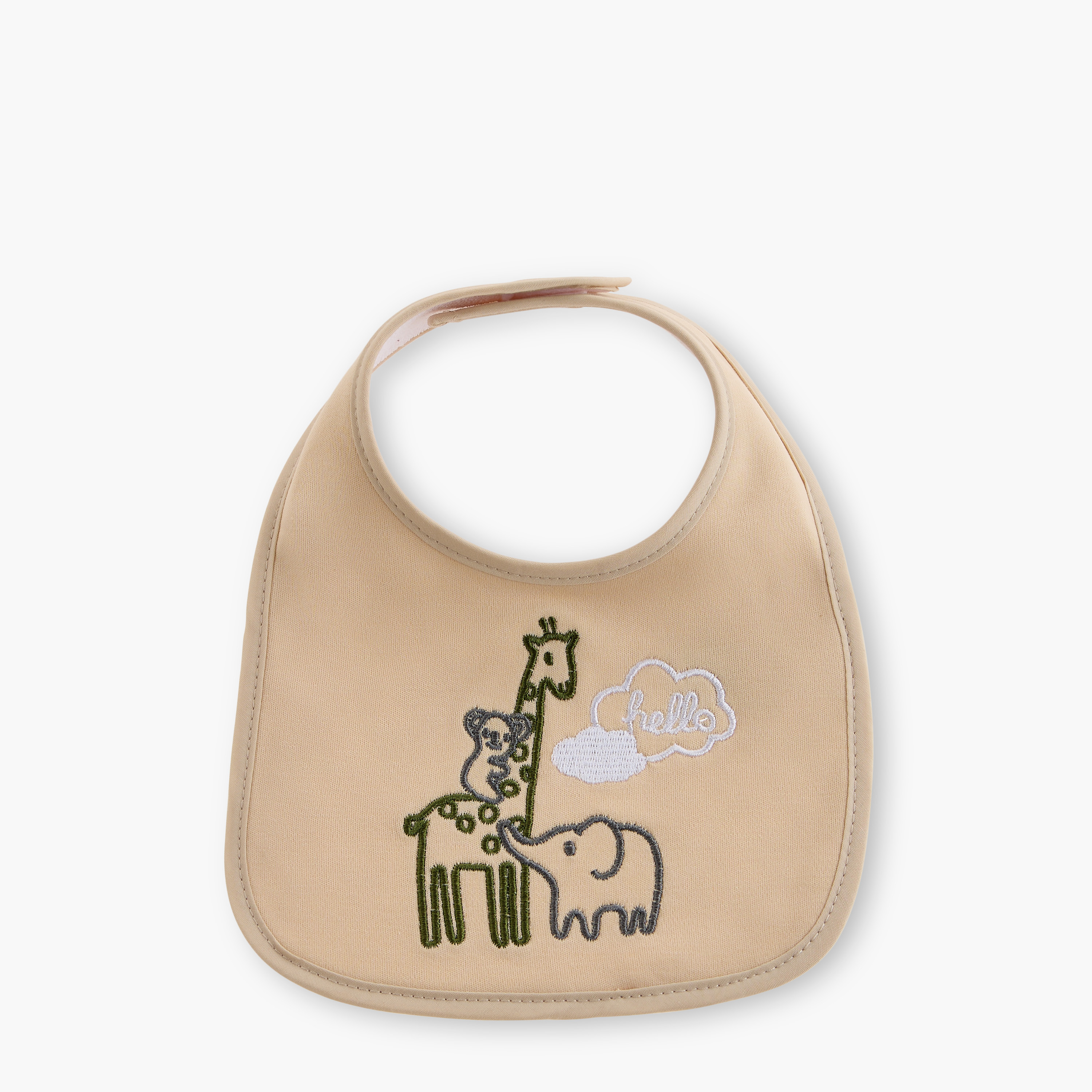 Juniors Animal Print Bib with Hook and Loop Closure - Set of 3-baby-feeding-bibs-image-2