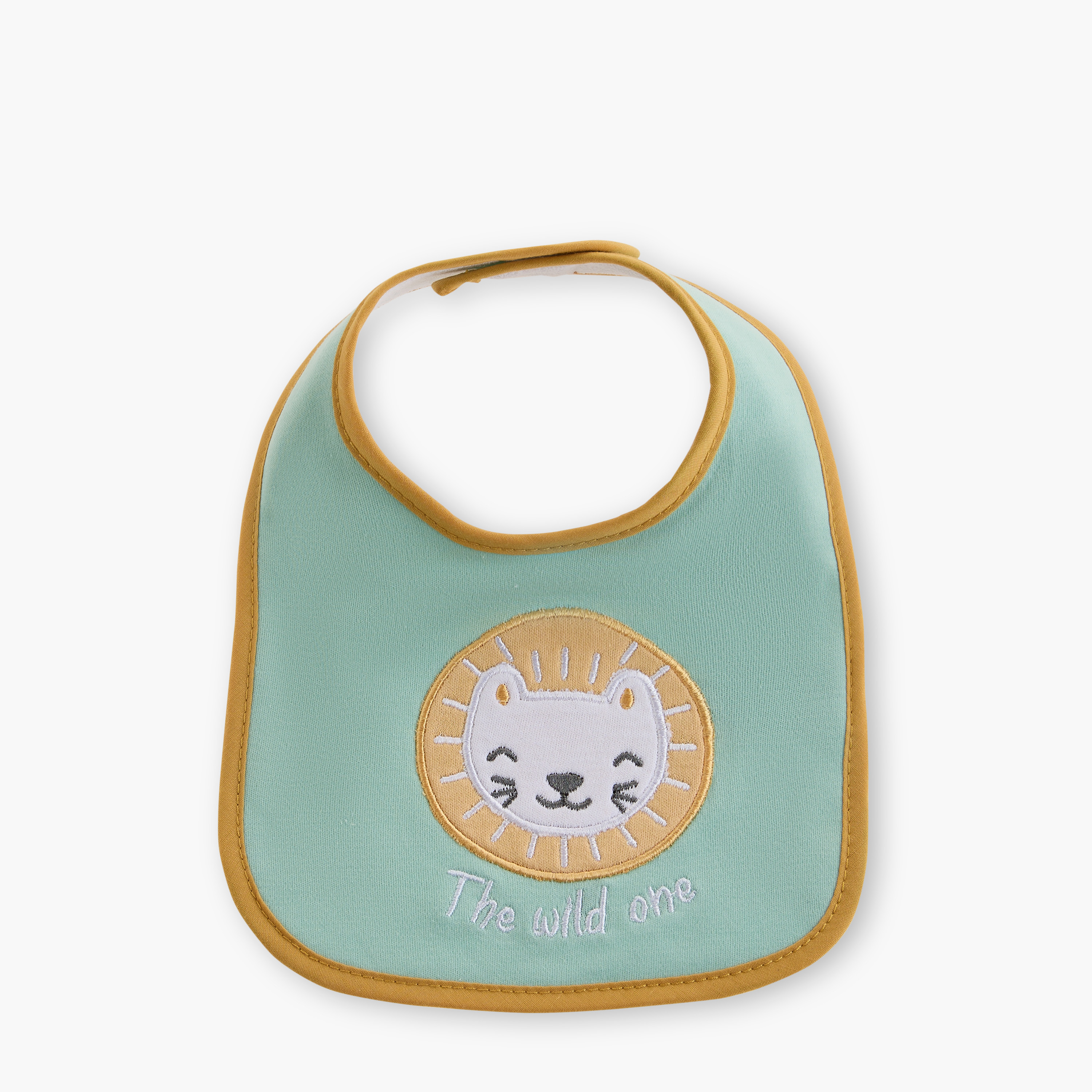 Juniors Lion Print Bib with Hook and Loop Closure - Set of 3-baby-feeding-bibs-image-2
