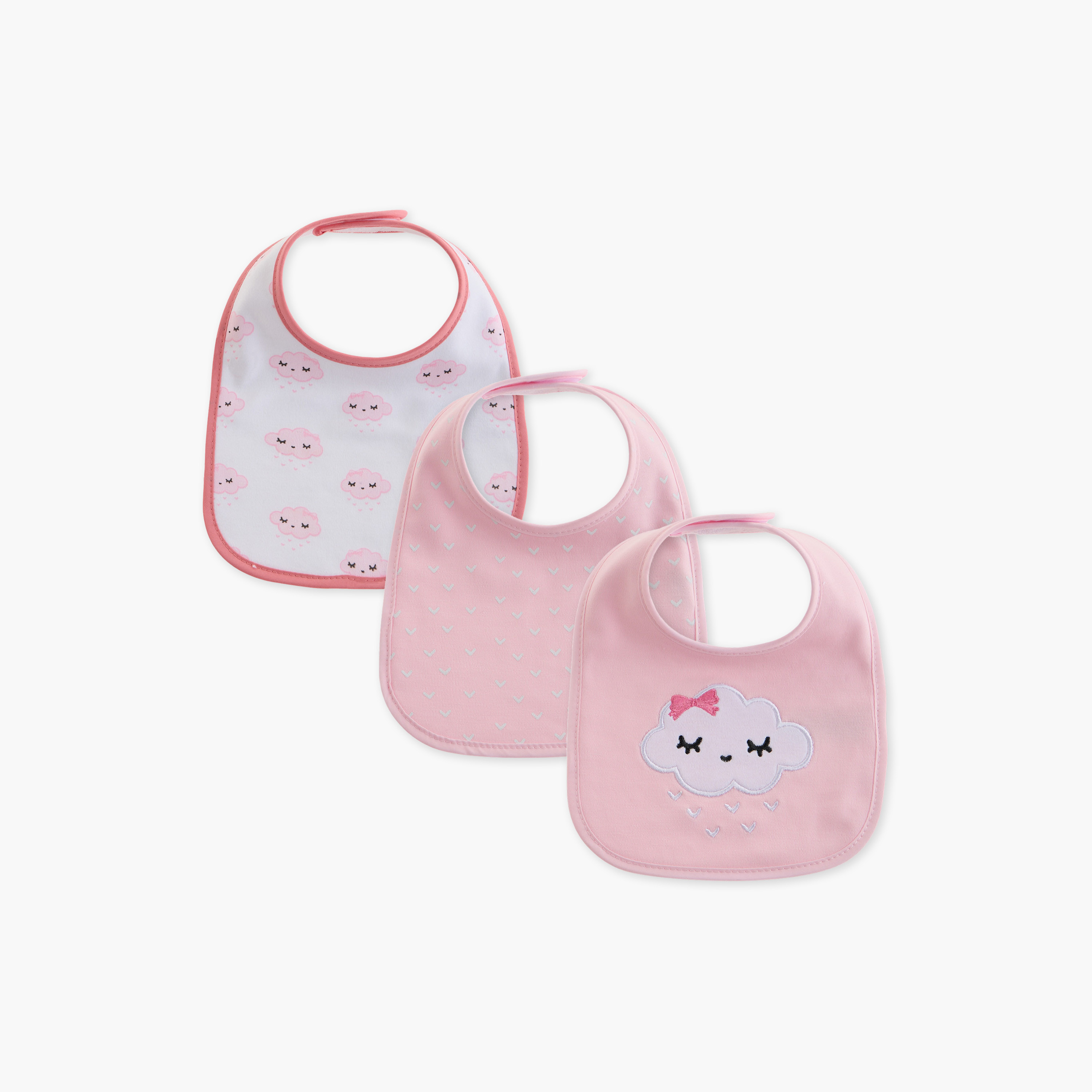 مريلة بطبعات وشريط إغلاق لاصق من جونيورز - طقم من 3 قطع-baby-feeding-bibs-image-1
