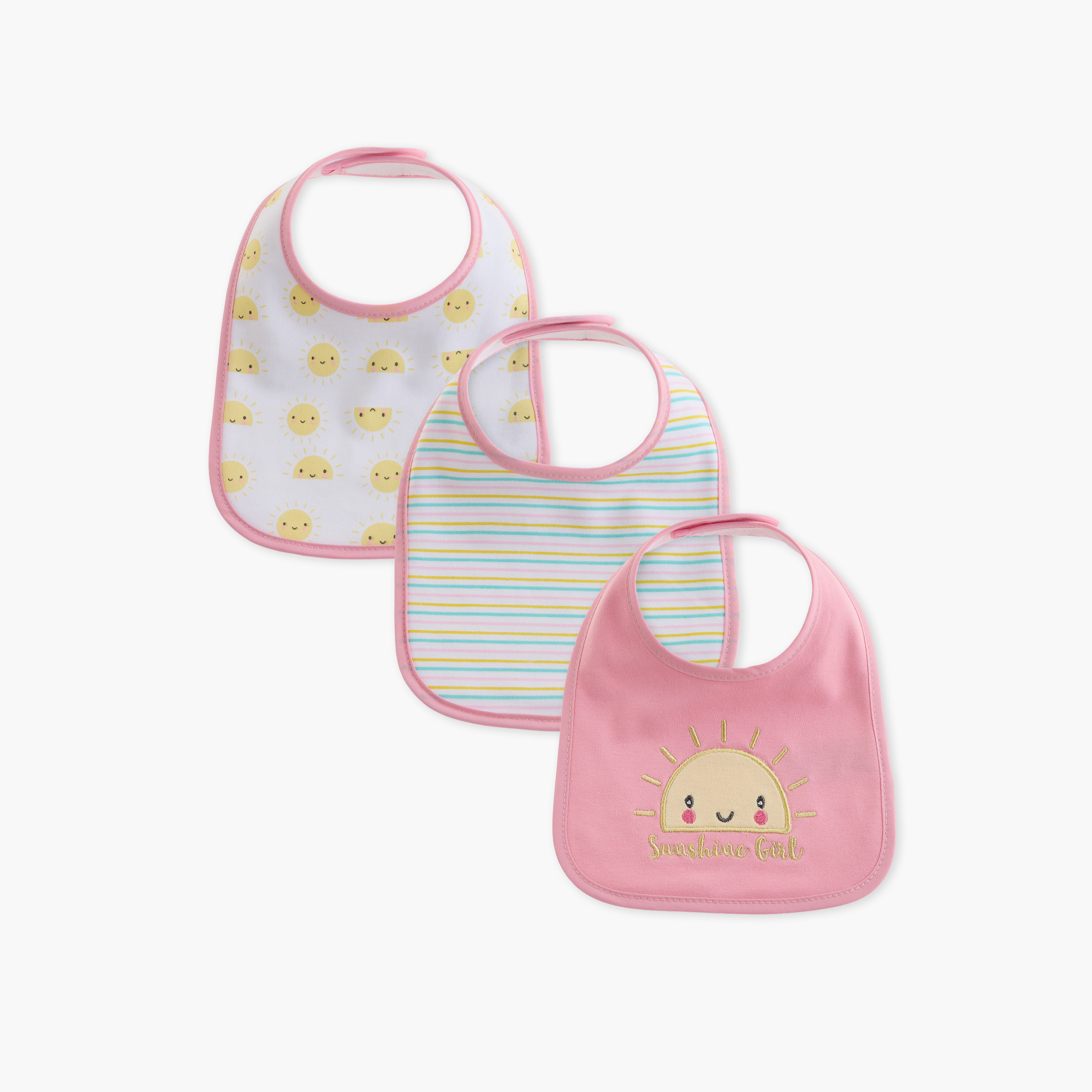 مريلة بطبعات وشريط إغلاق لاصق من جونيورز - طقم من 3 قطع-baby-feeding-bibs-image-1