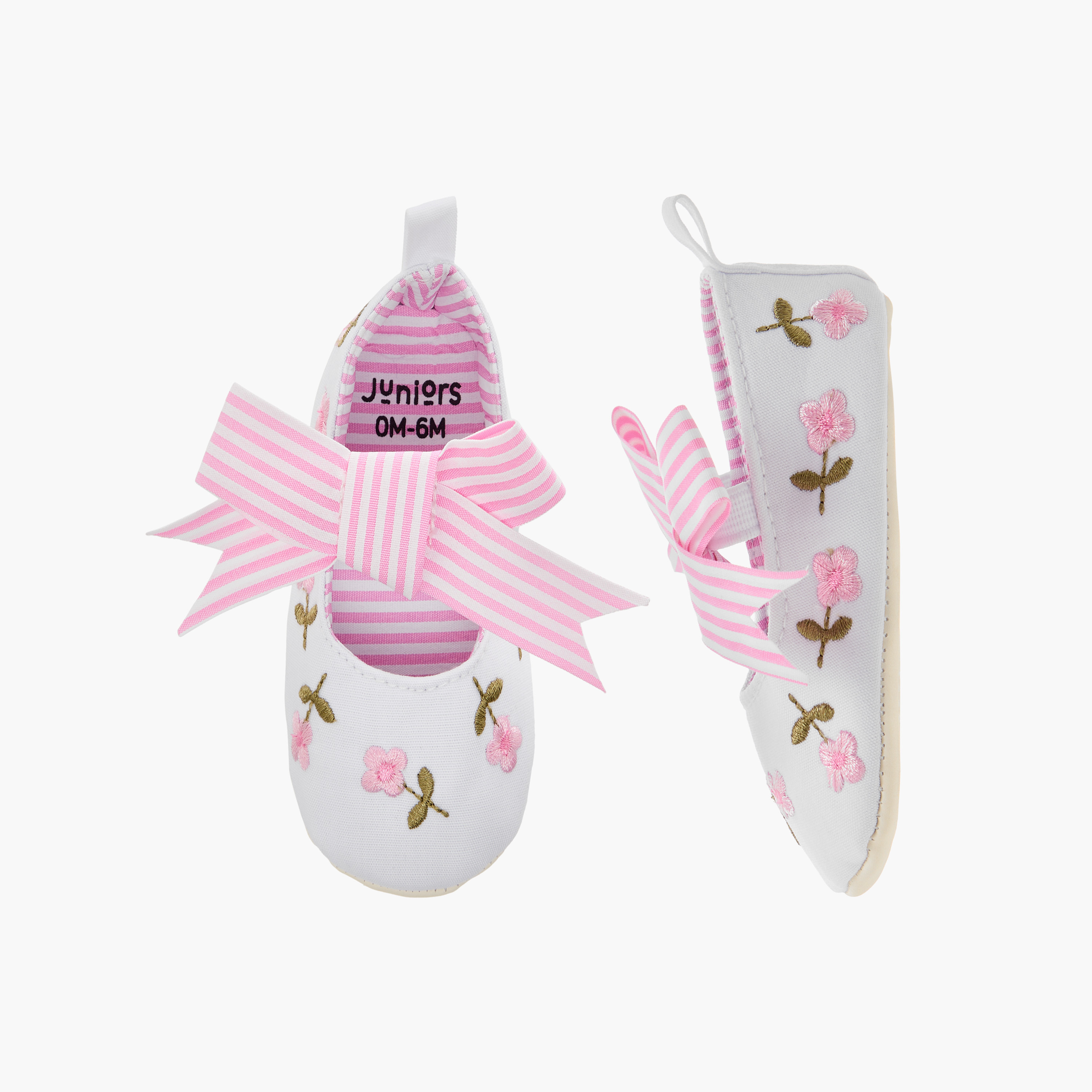 مجموعة أبوات بتطريز أزهار قطعتين من جونيورز-baby-girls-shoes-booties-image-6