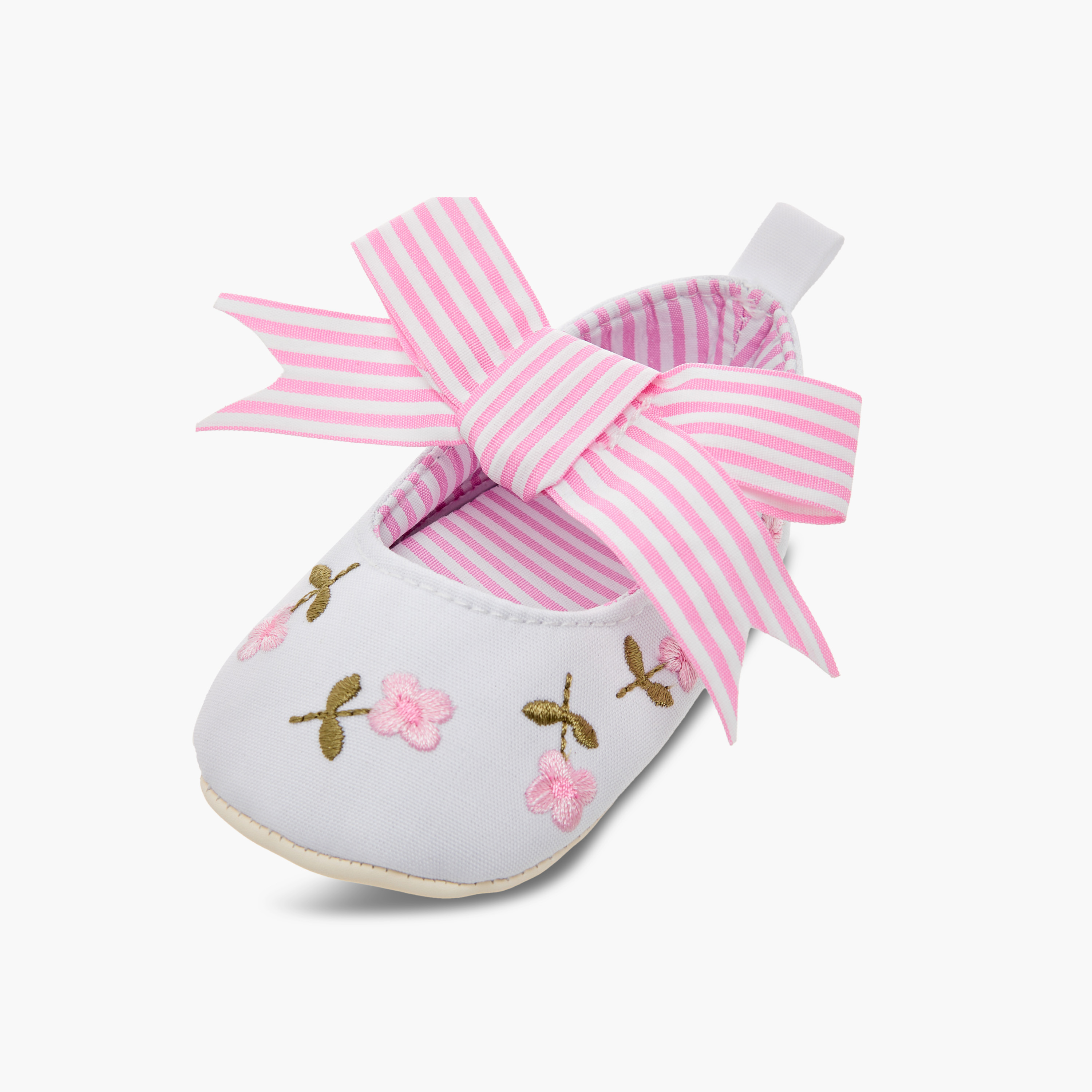 مجموعة أبوات بتطريز أزهار قطعتين من جونيورز-baby-girls-shoes-booties-image-1