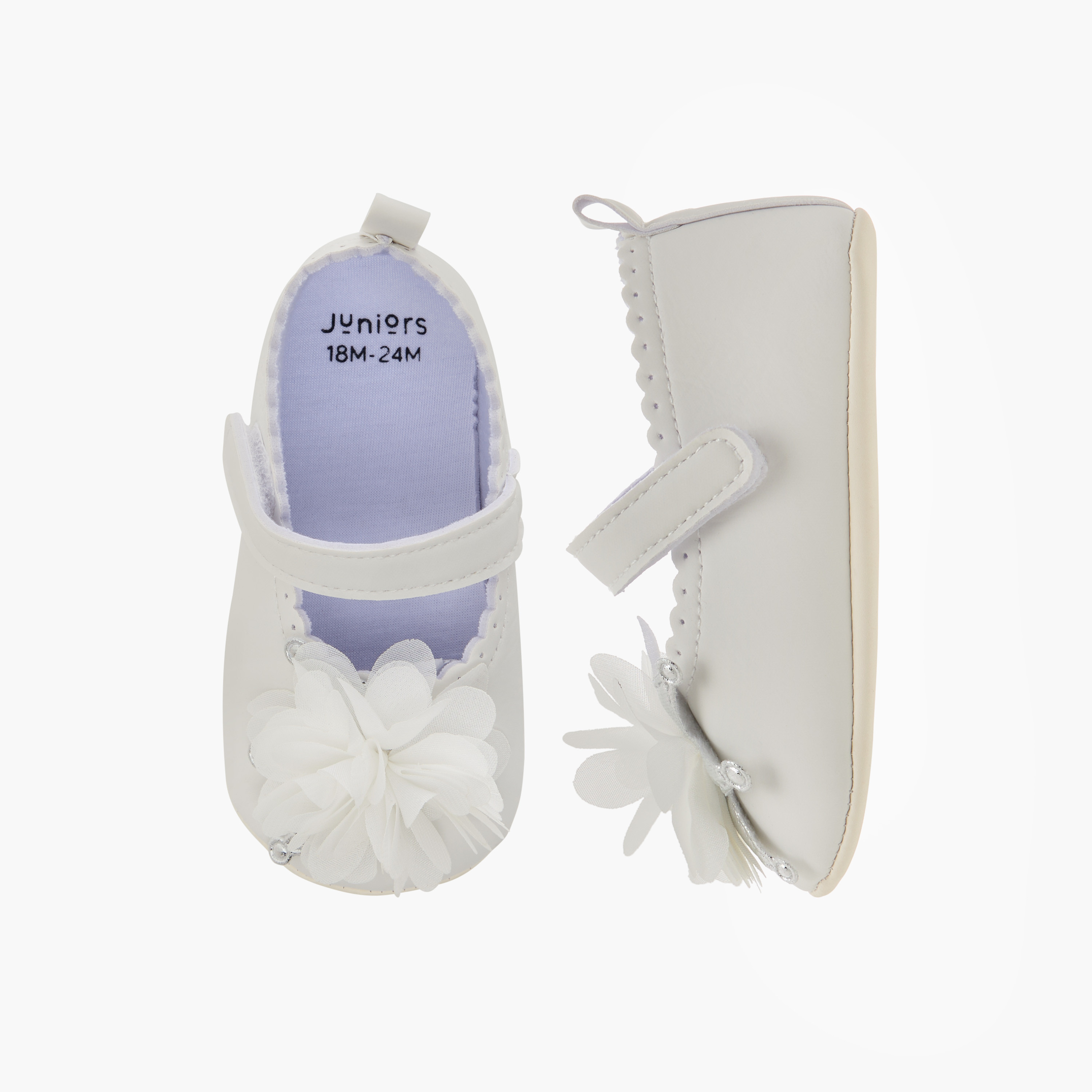 Juniors Bow Applique Booties with Hook and Loop Closure-baby-girls-shoes-booties-image-2