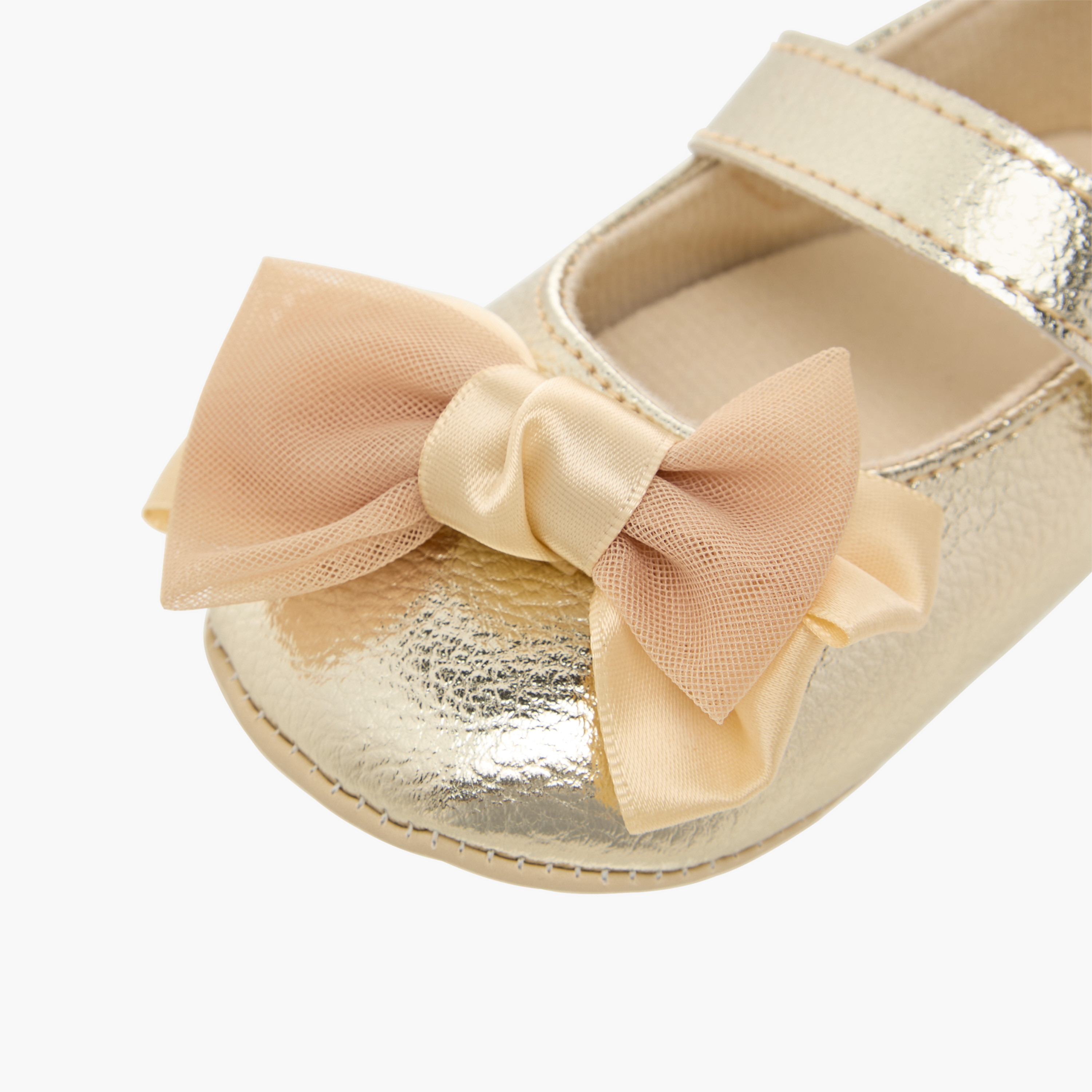 Juniors Bow Applique Booties with Hook and Loop Closure-baby-girls-shoes-booties-image-5