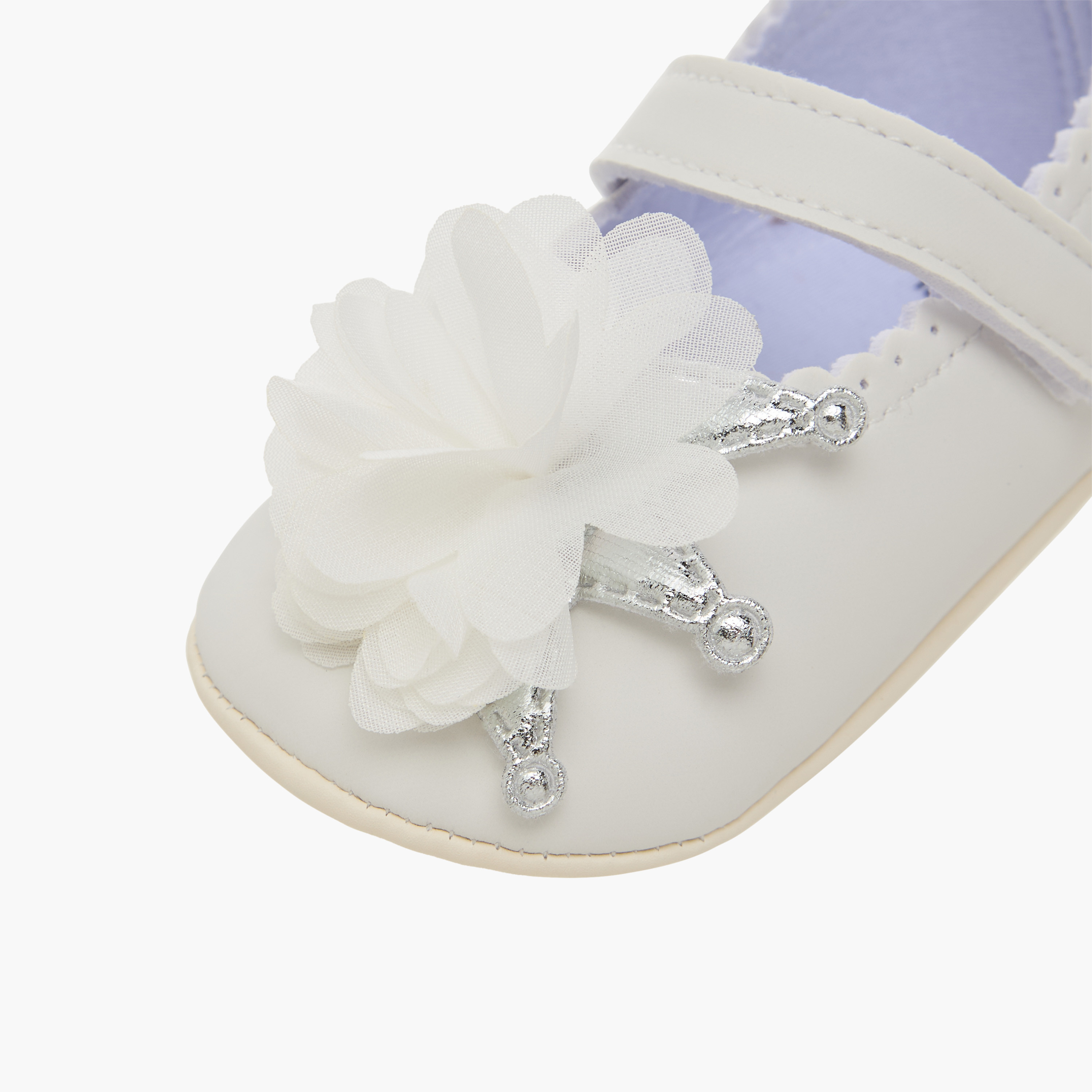 Juniors Bow Applique Booties with Hook and Loop Closure-baby-girls-shoes-booties-image-7