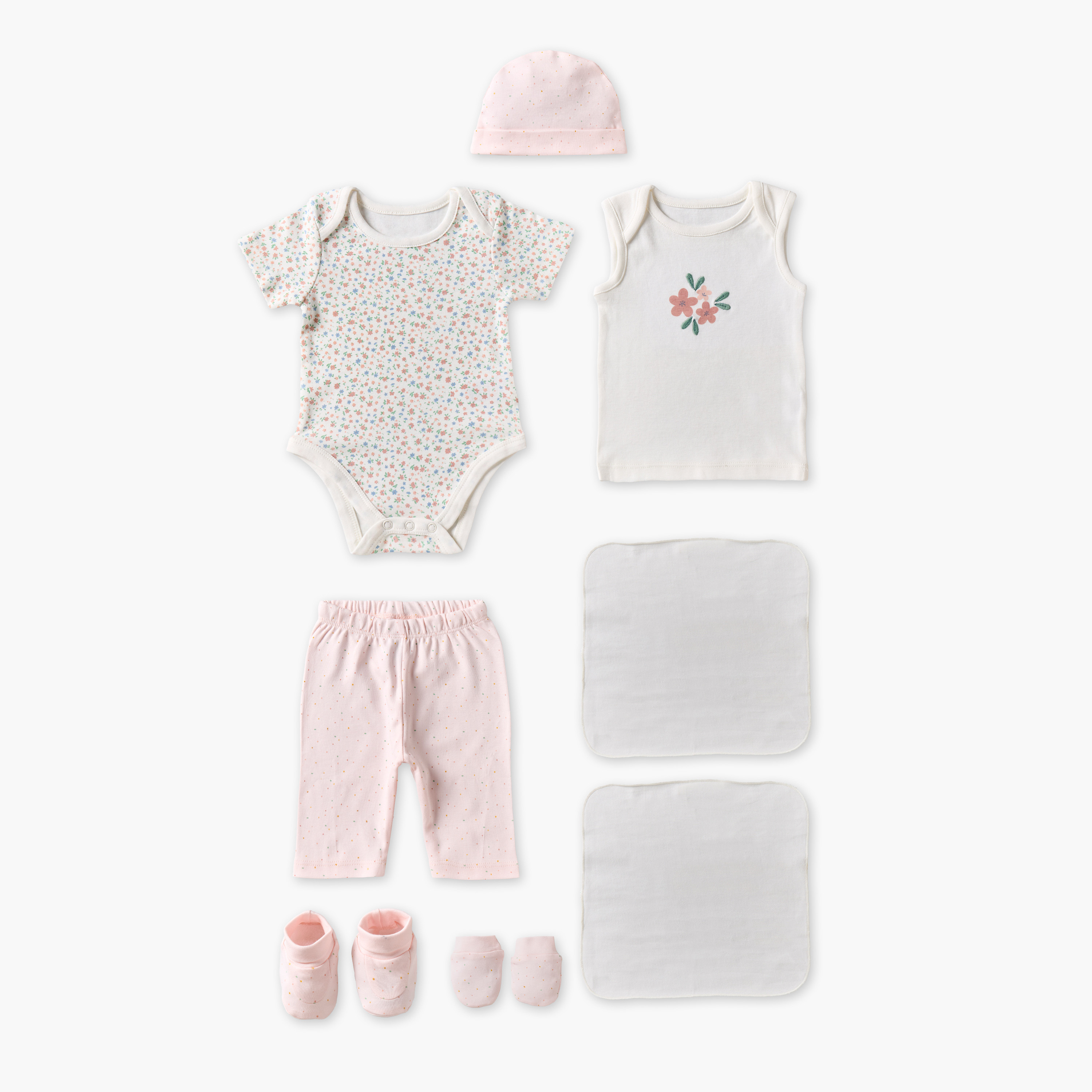 Set of 8 Juniors Clothing Gift Set with Floral Print-baby-girls-clothing-setsandcoords-image-2