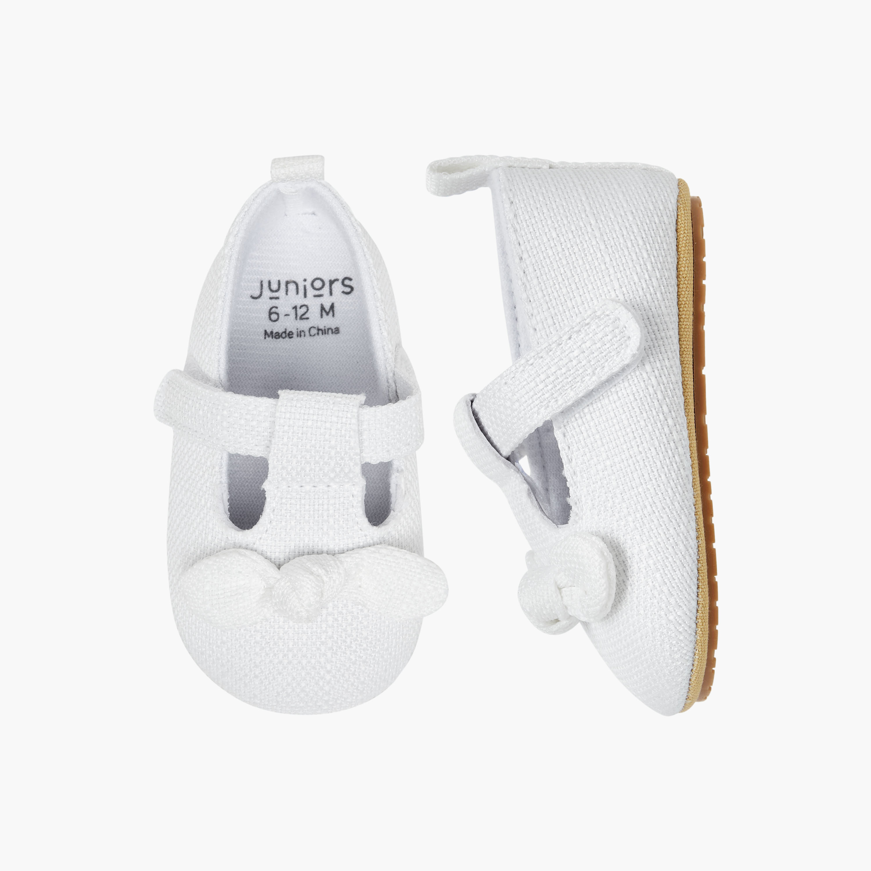 Juniors Girls Booties with Hook and Loop Closure - Soft Fabric-baby-girls-shoes-closedshoes-image-1