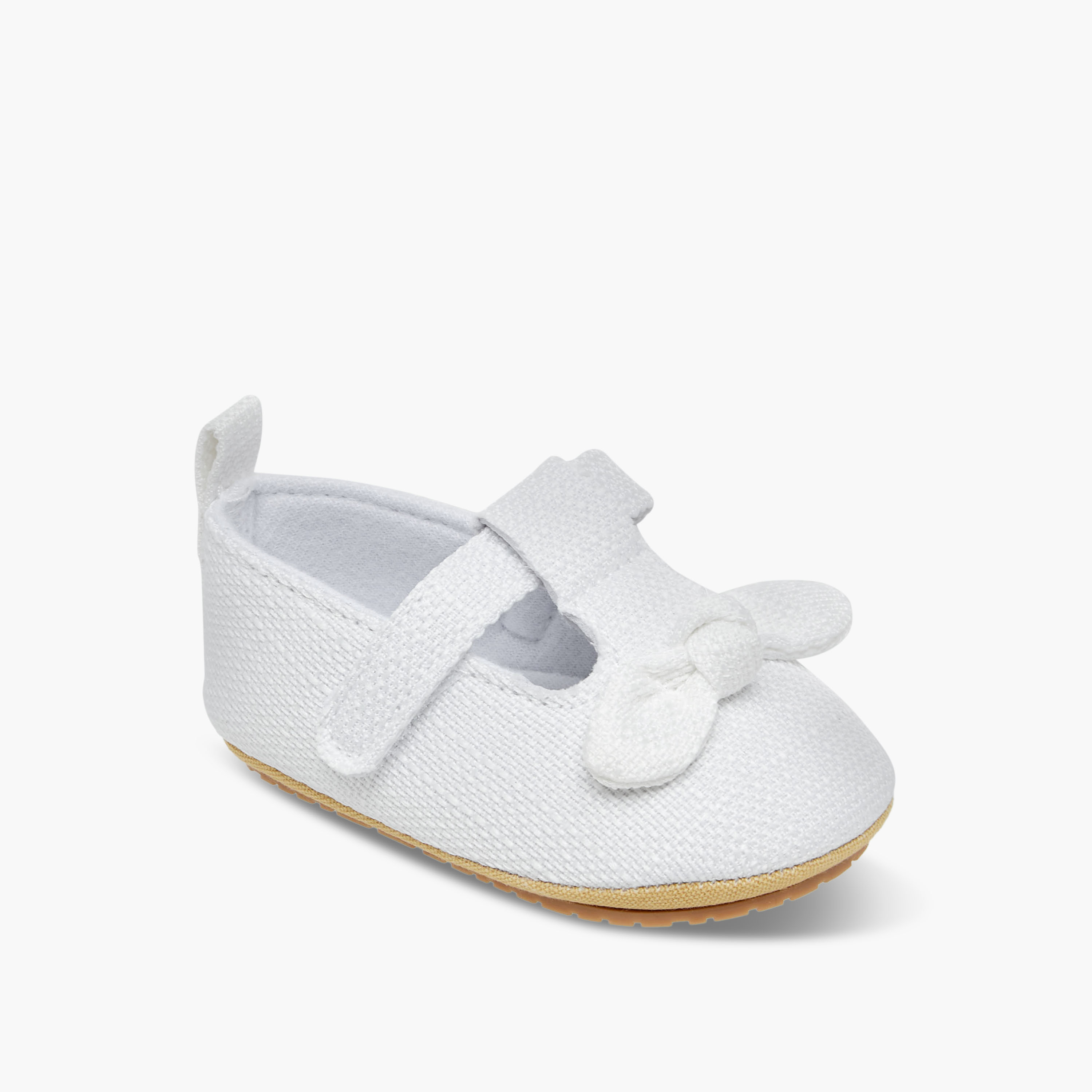 Juniors Girls Booties with Hook and Loop Closure - Soft Fabric-baby-girls-shoes-closedshoes-image-2