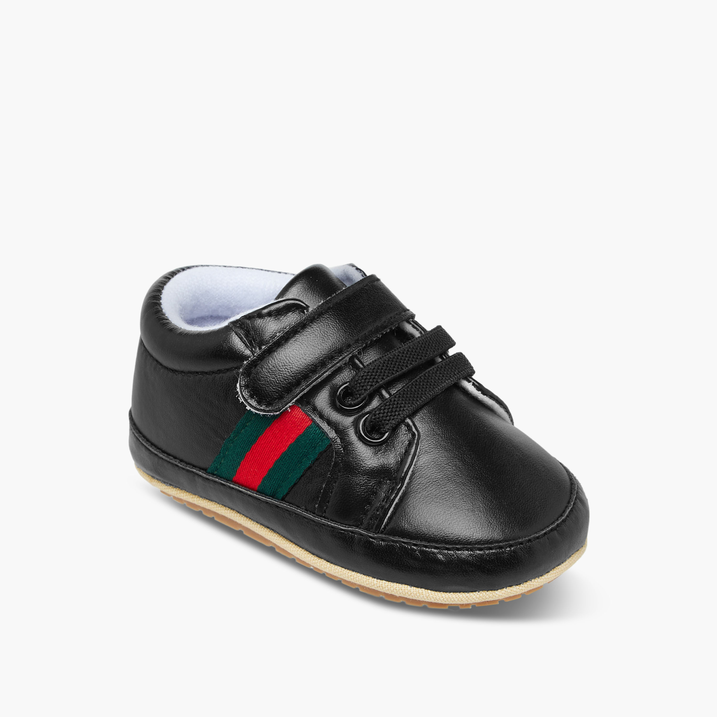 Juniors Boys Booties with Stripes Panel Detail-baby-boys-shoes-closedshoes-image-2