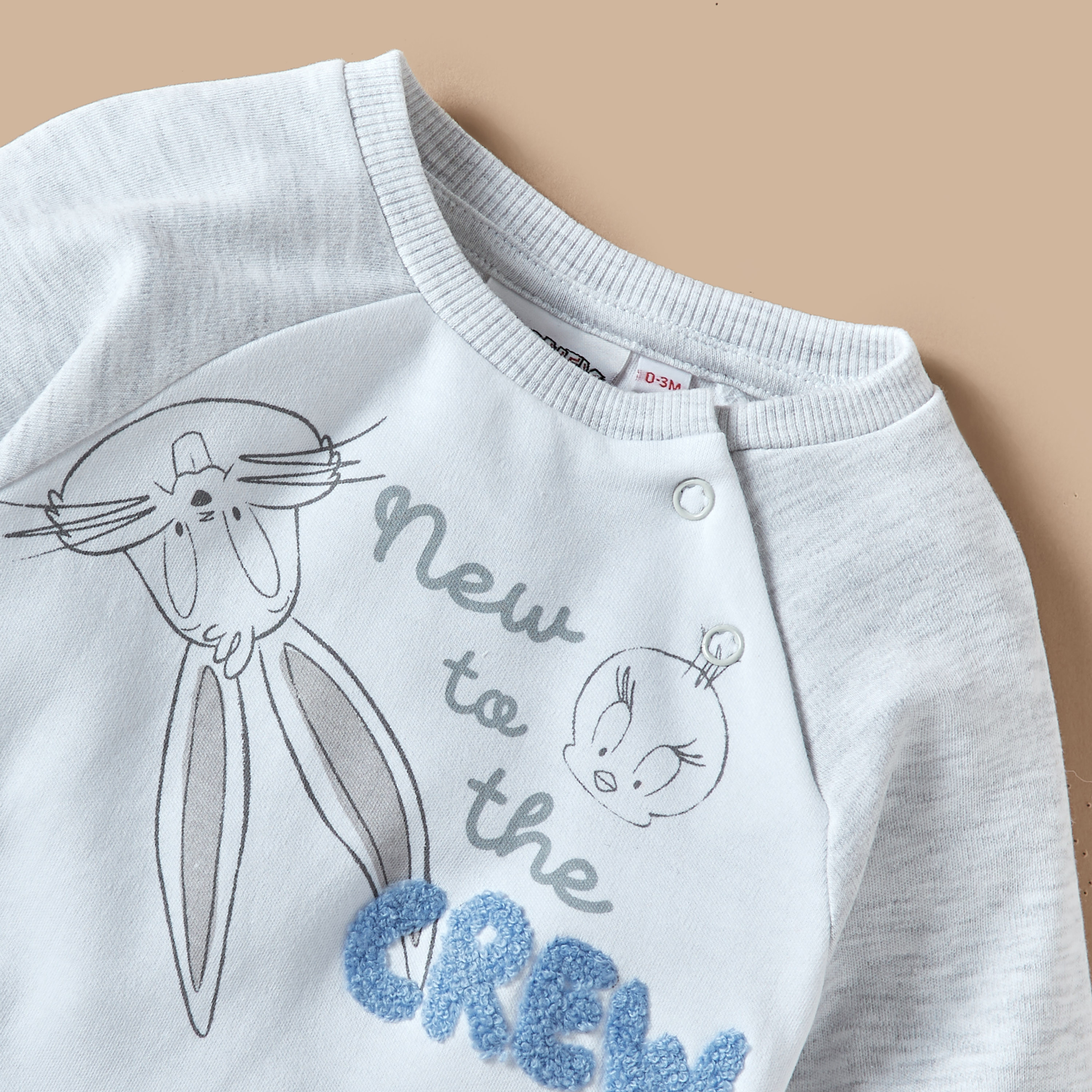 Looney Tunes Print Open Feet Sleepsuit with Long Sleeves-baby-boys-clothing-nightwear-sleepsuits-image-3