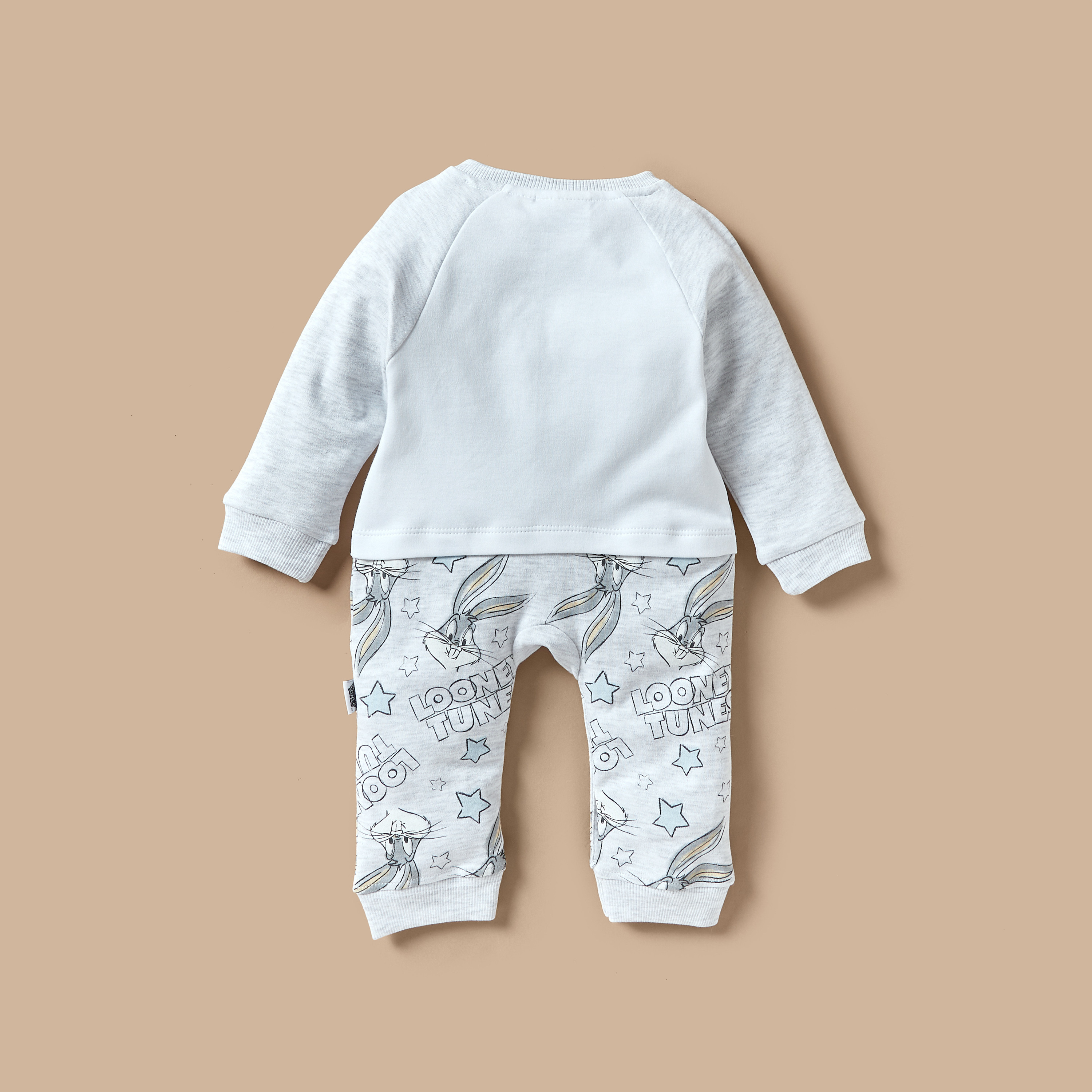 Looney Tunes Print Open Feet Sleepsuit with Long Sleeves-baby-boys-clothing-nightwear-sleepsuits-image-4