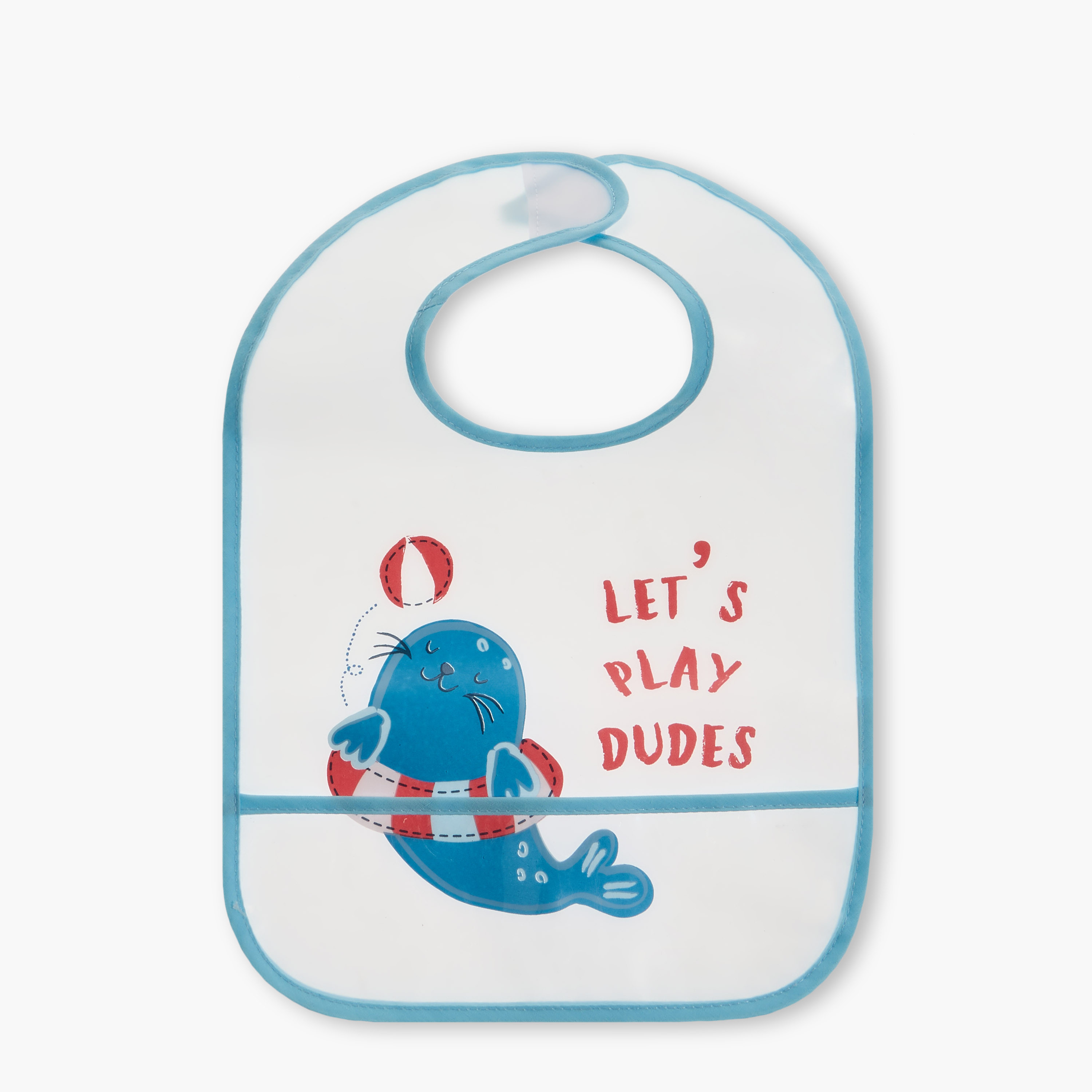 Juniors Graphic Print Bib with Hook and Loop Closure - Set of 5-baby-feeding-bibs-image-1