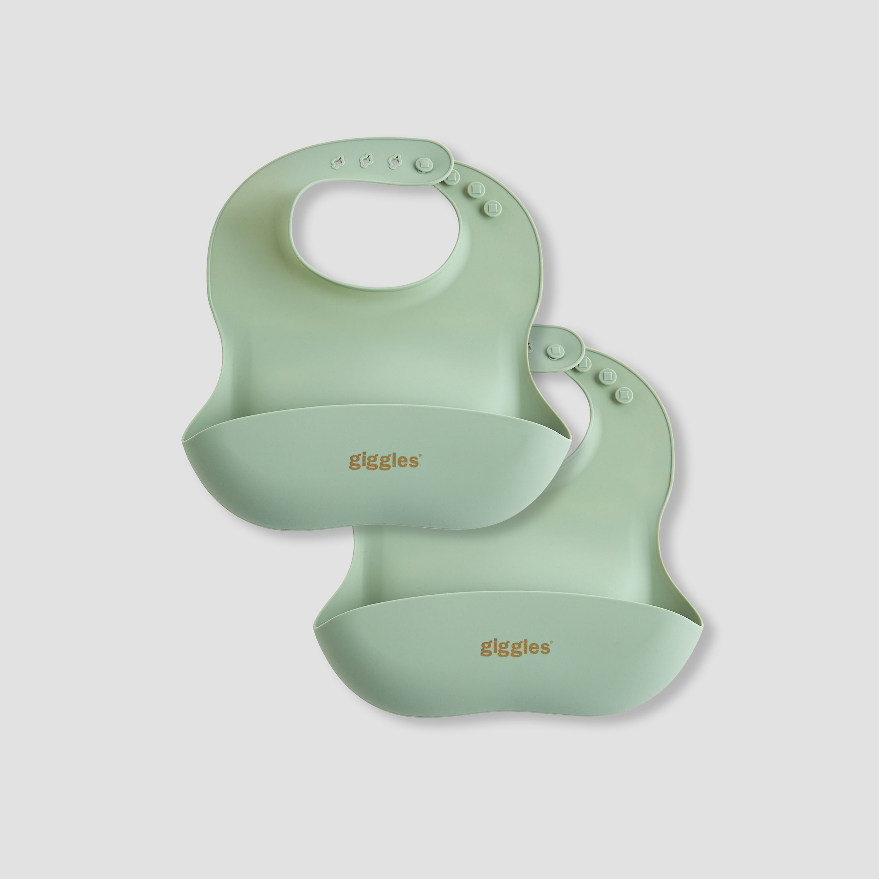 Giggles Silicone Bib with Button Closure - Set of 2-baby-feeding-bibs-image-1