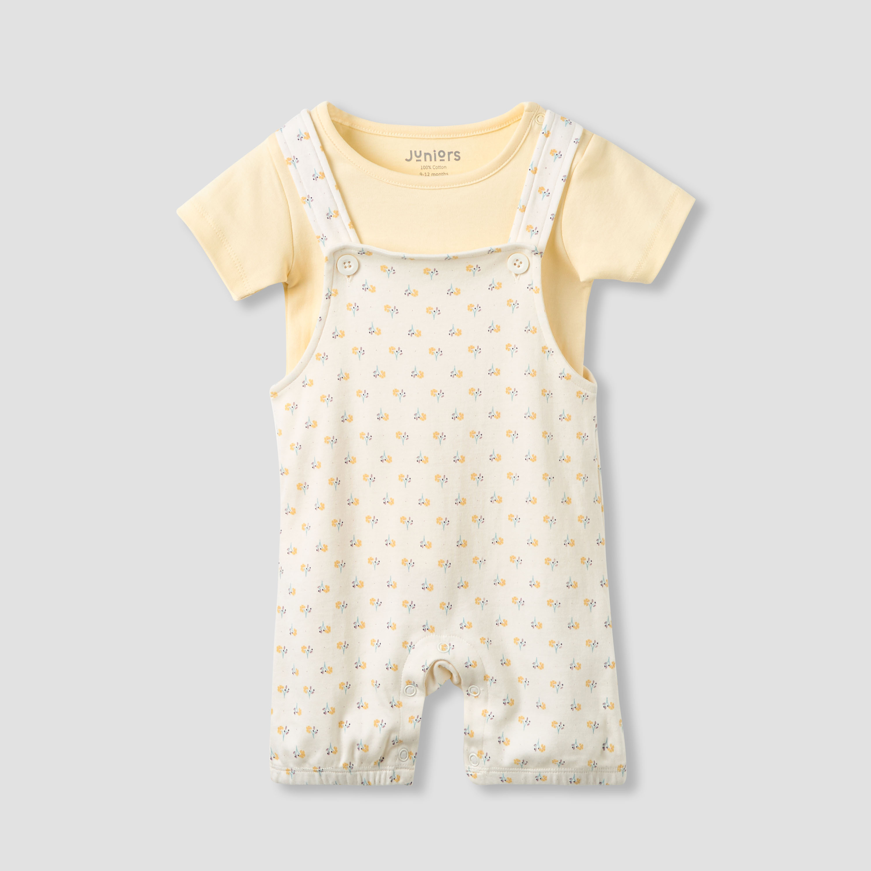 طقم دونغري بطبعات وتيشيرت بياقة ضيقة وأكمام قصيرة من جونيورز-baby-girls-clothing-rompers-image-5