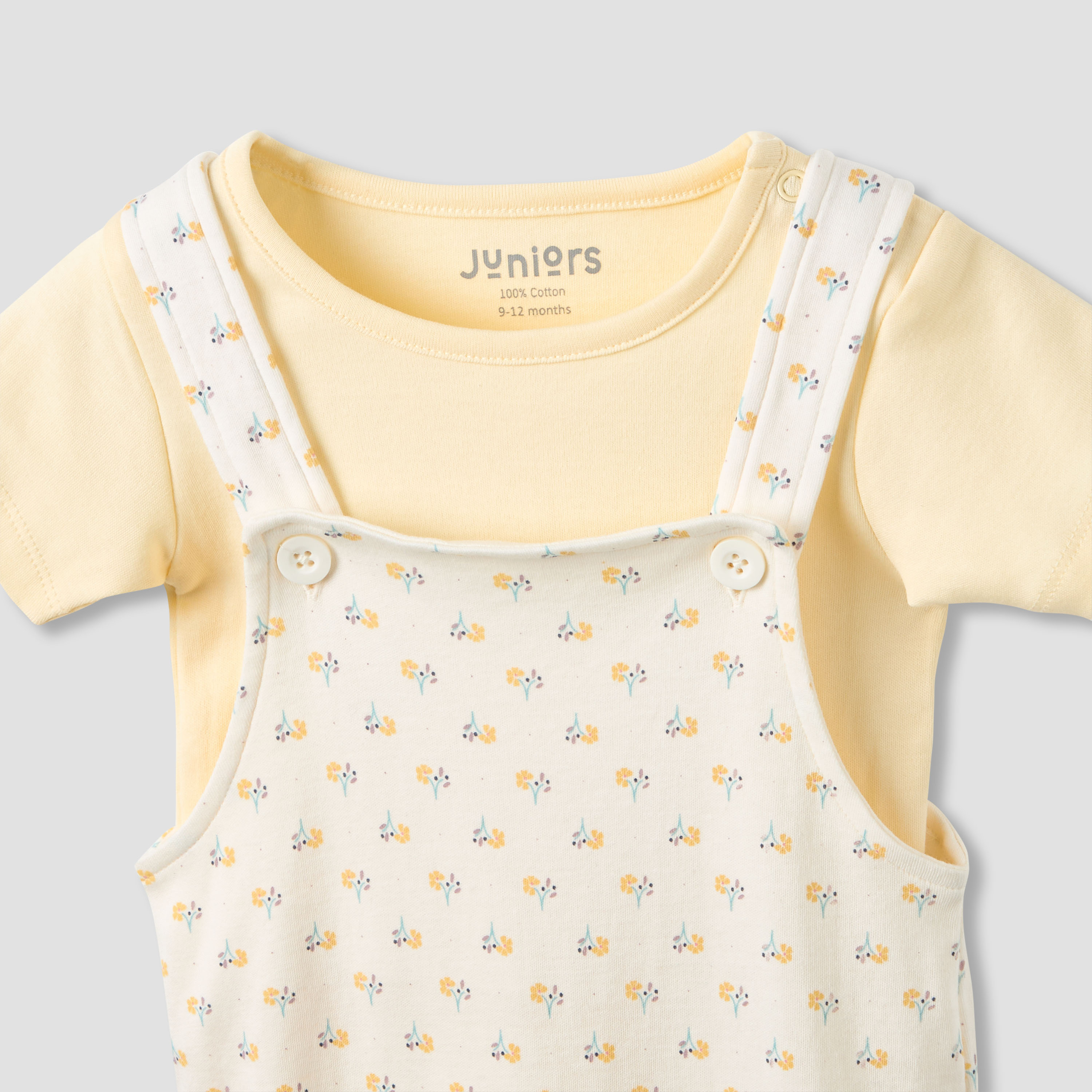 طقم دونغري بطبعات وتيشيرت بياقة ضيقة وأكمام قصيرة من جونيورز-baby-girls-clothing-rompers-image-2