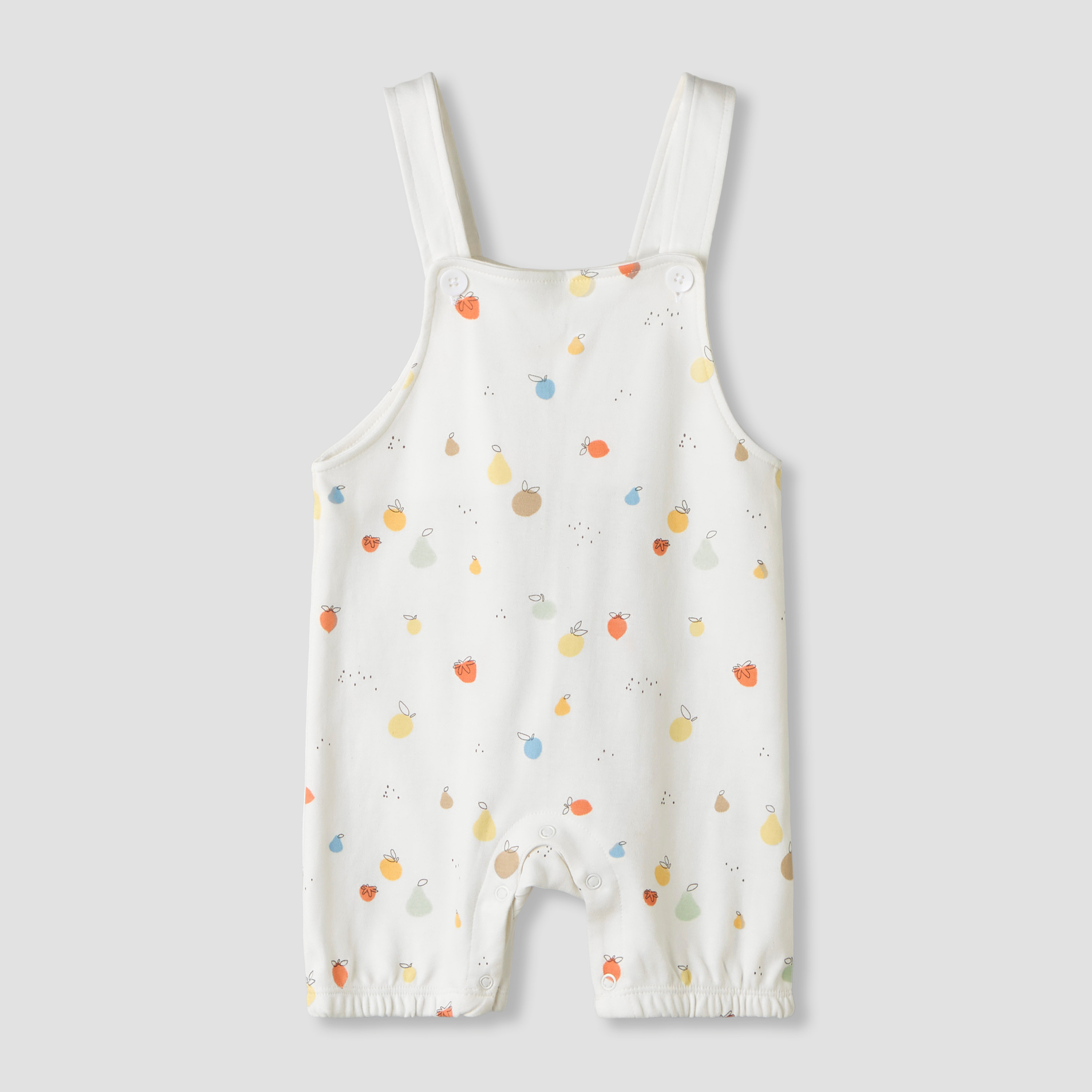 Juniors Short Sleeves T-shirt and Dungaree Set with Fruit Print-baby-boys-clothing-rompers-image-4