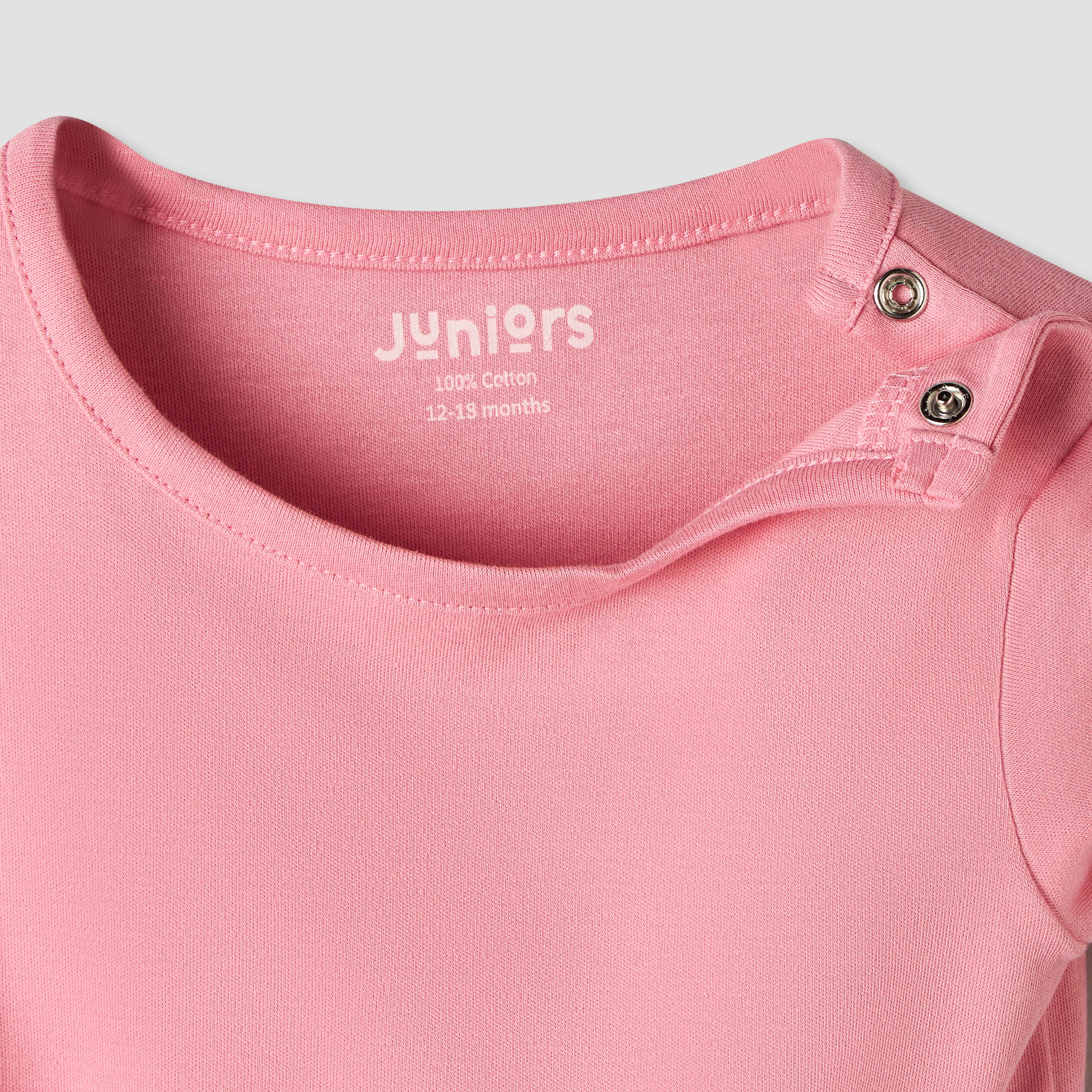 Juniors Short Sleeves T-shirt and Dungaree Set with Bunny Print-baby-girls-clothing-rompers-image-5