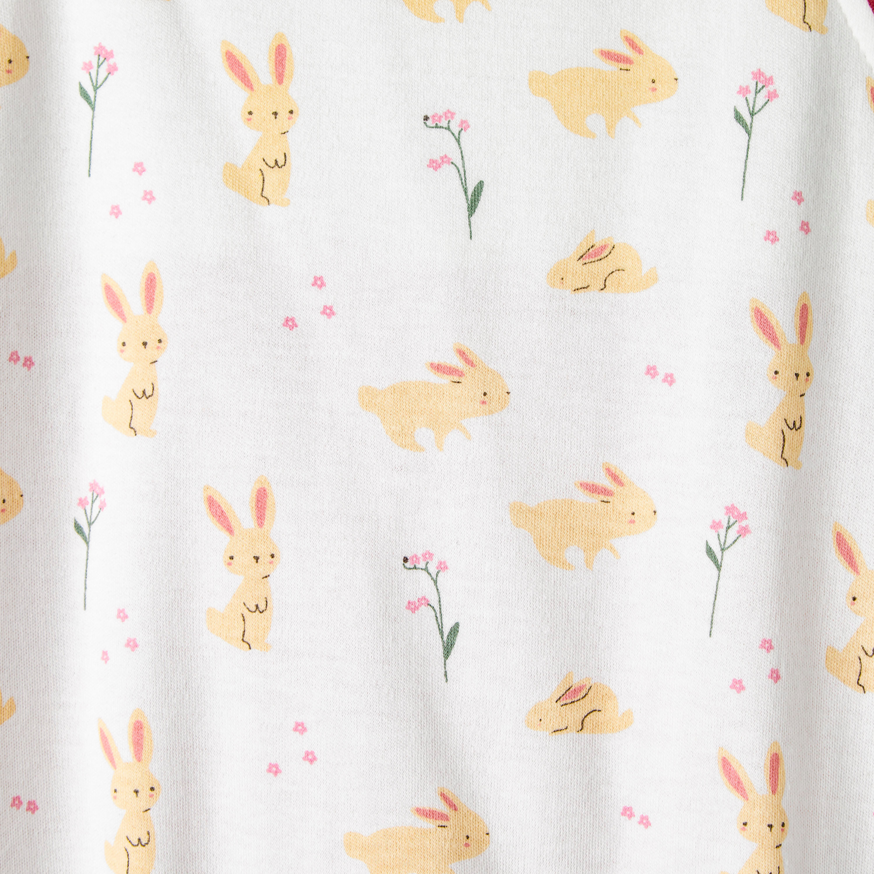 Juniors Short Sleeves T-shirt and Dungaree Set with Bunny Print-baby-girls-clothing-rompers-image-8