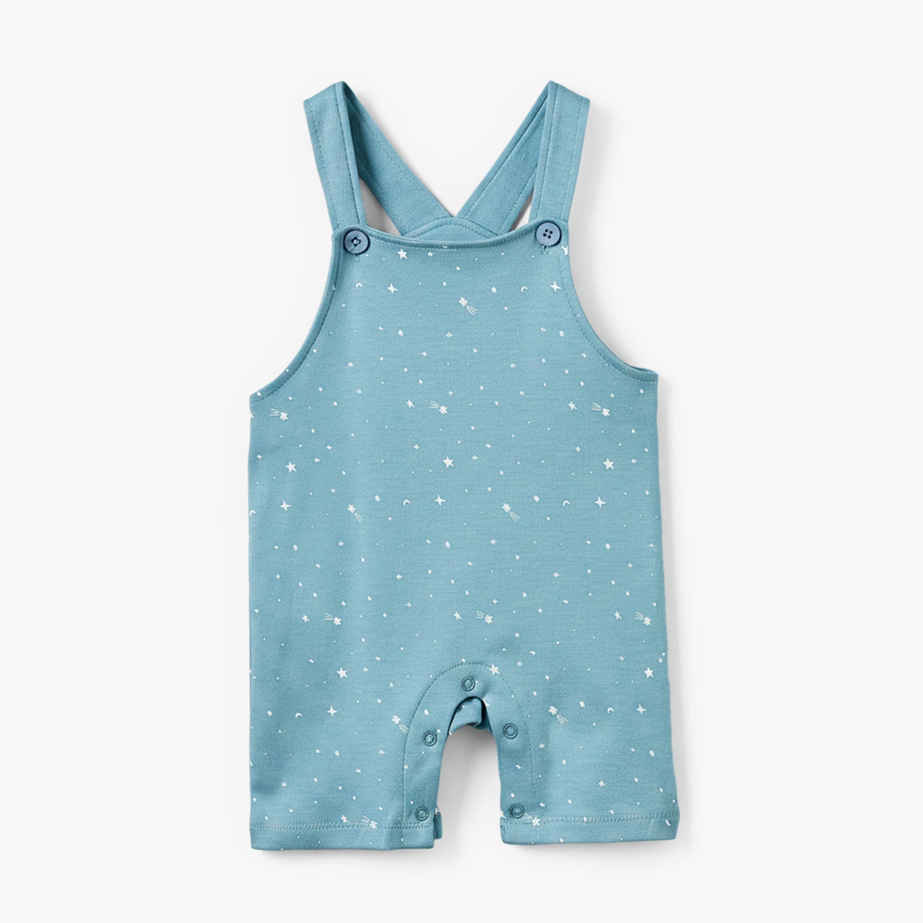 Juniors Crew Neck Short Sleeves T-shirt and Dungaree Set with Star Print-baby-boys-clothing-rompers-image-3