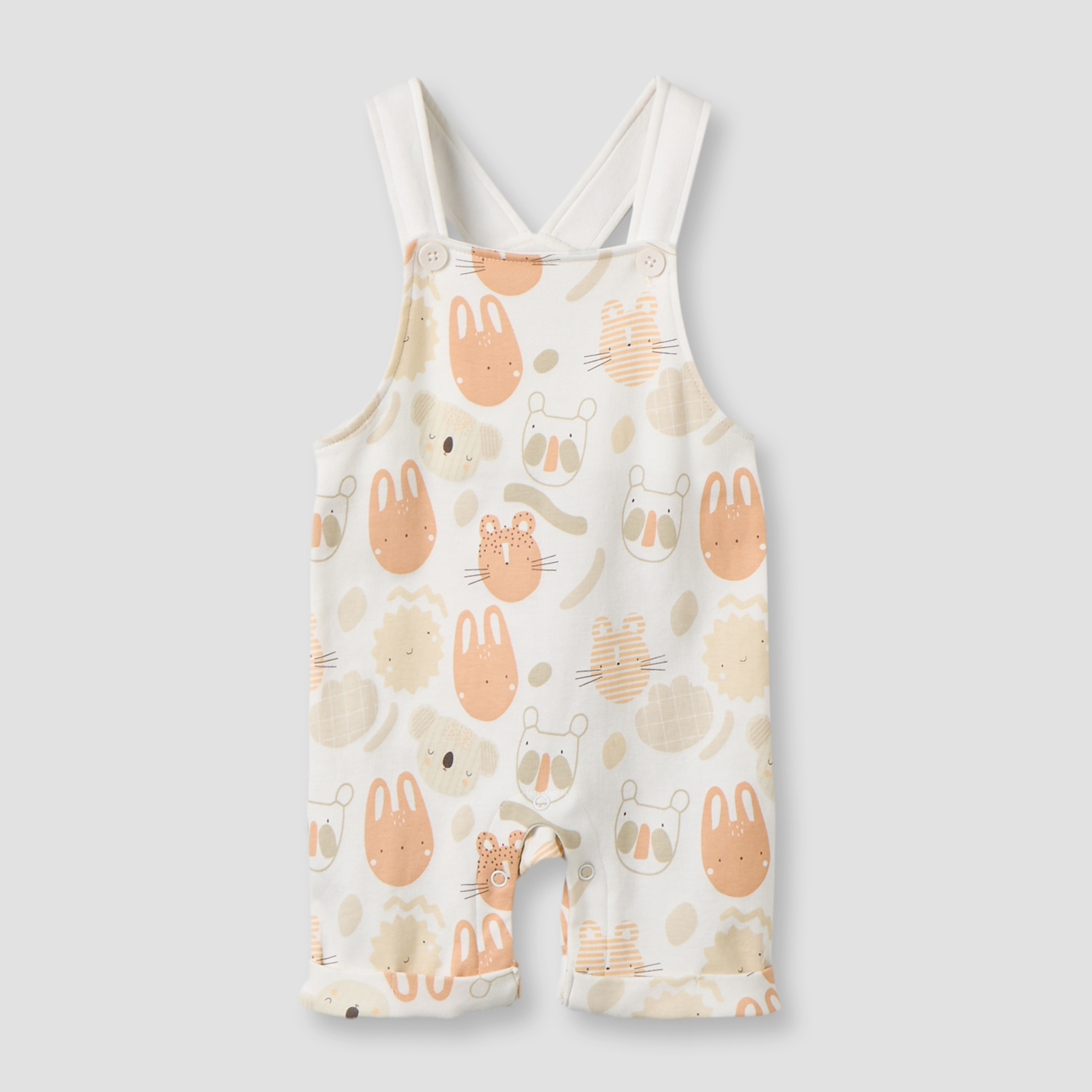 Juniors Crew Neck Short Sleeves T-shirt and Dungaree Set with Snap Button Closure-baby-boys-clothing-rompers-image-4