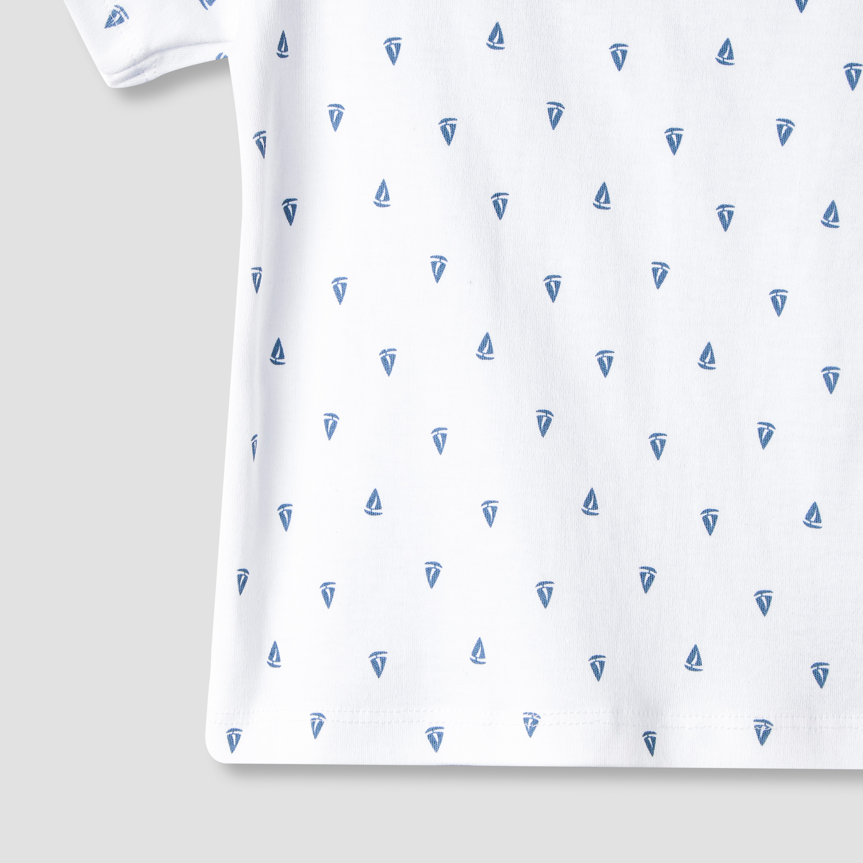 Juniors Short Sleeves T-shirt and Dungaree Set with Sailboat Print-baby-boys-clothing-setsandcoords-image-7