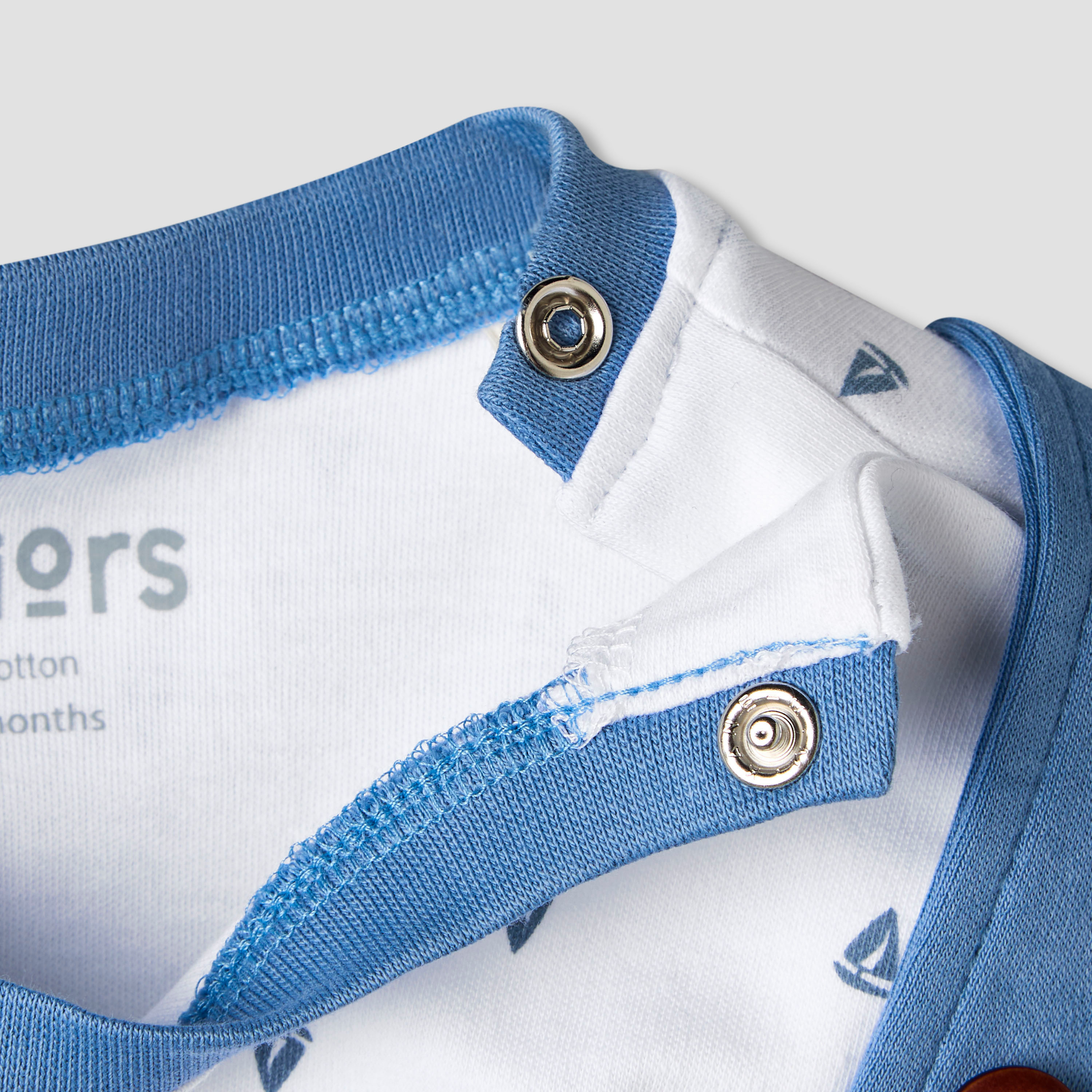 Juniors Short Sleeves T-shirt and Dungaree Set with Sailboat Print-baby-boys-clothing-setsandcoords-image-9