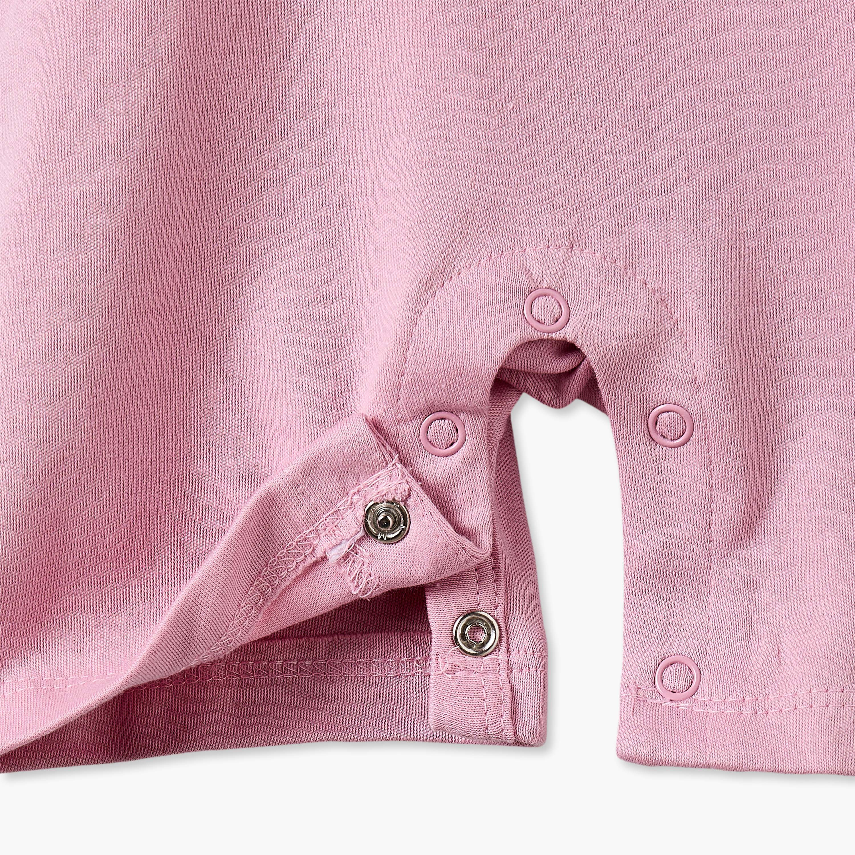 Juniors Round Neck Short Sleeves T-shirt and Dungaree Set with Floral Print-baby-girls-clothing-setsandcoords-image-7