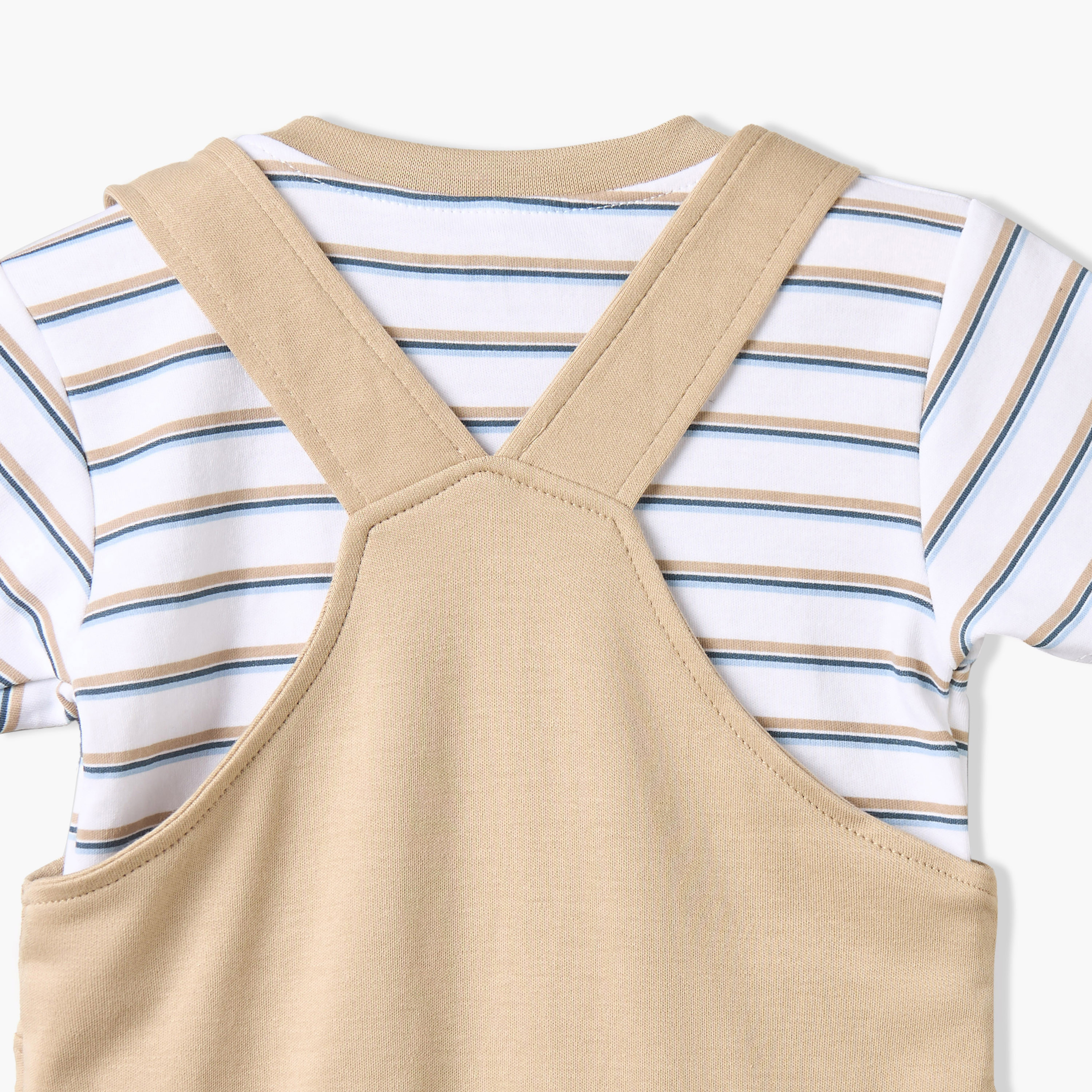 Juniors Dungaree and T-shirt Set with Bear Applique-baby-boys-clothing-rompers-image-8