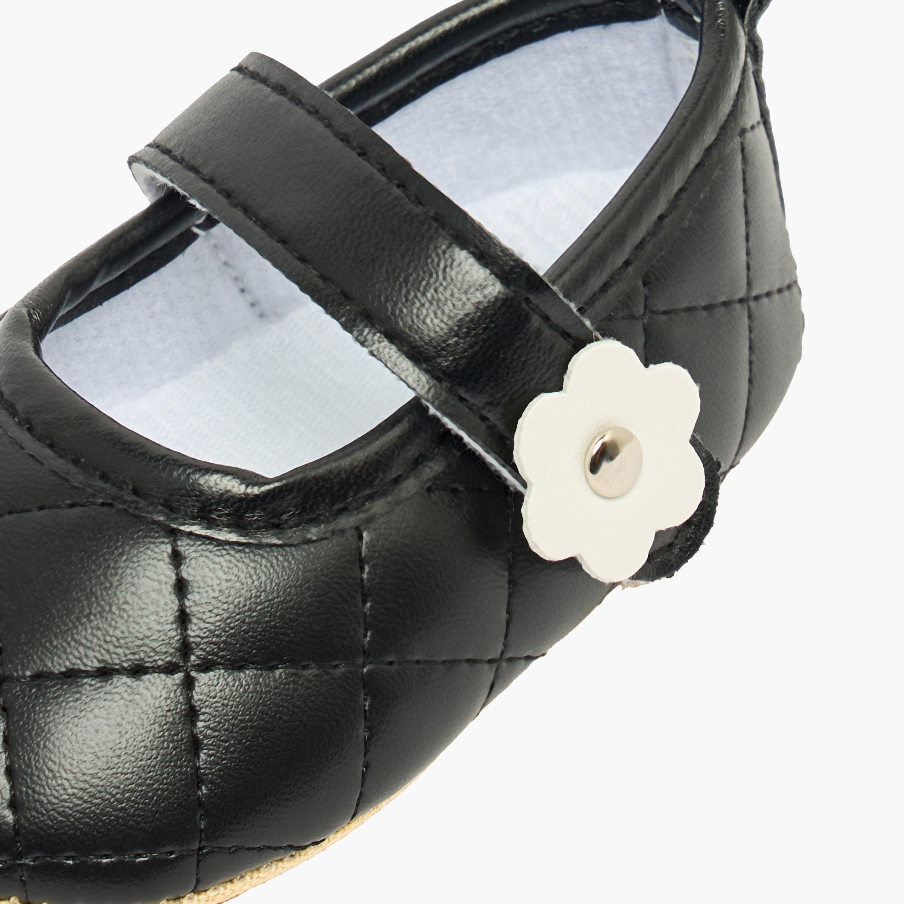 Juniors Booties with Hook and Loop Closure, Quilted-baby-girls-shoes-booties-image-5