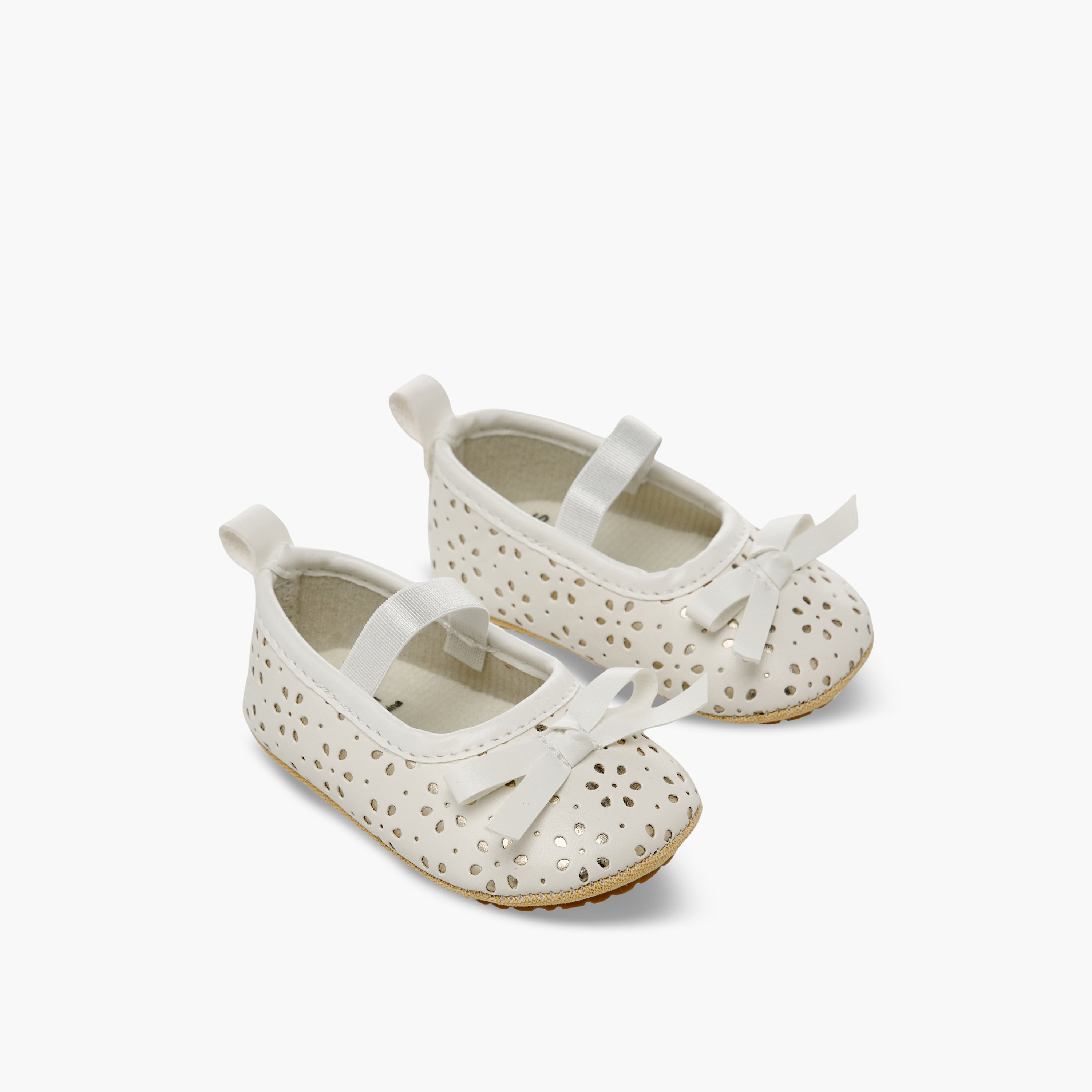 حذاء أطفال مع حزام مطاطي من جونيورز-baby-girls-shoes-booties-image-1