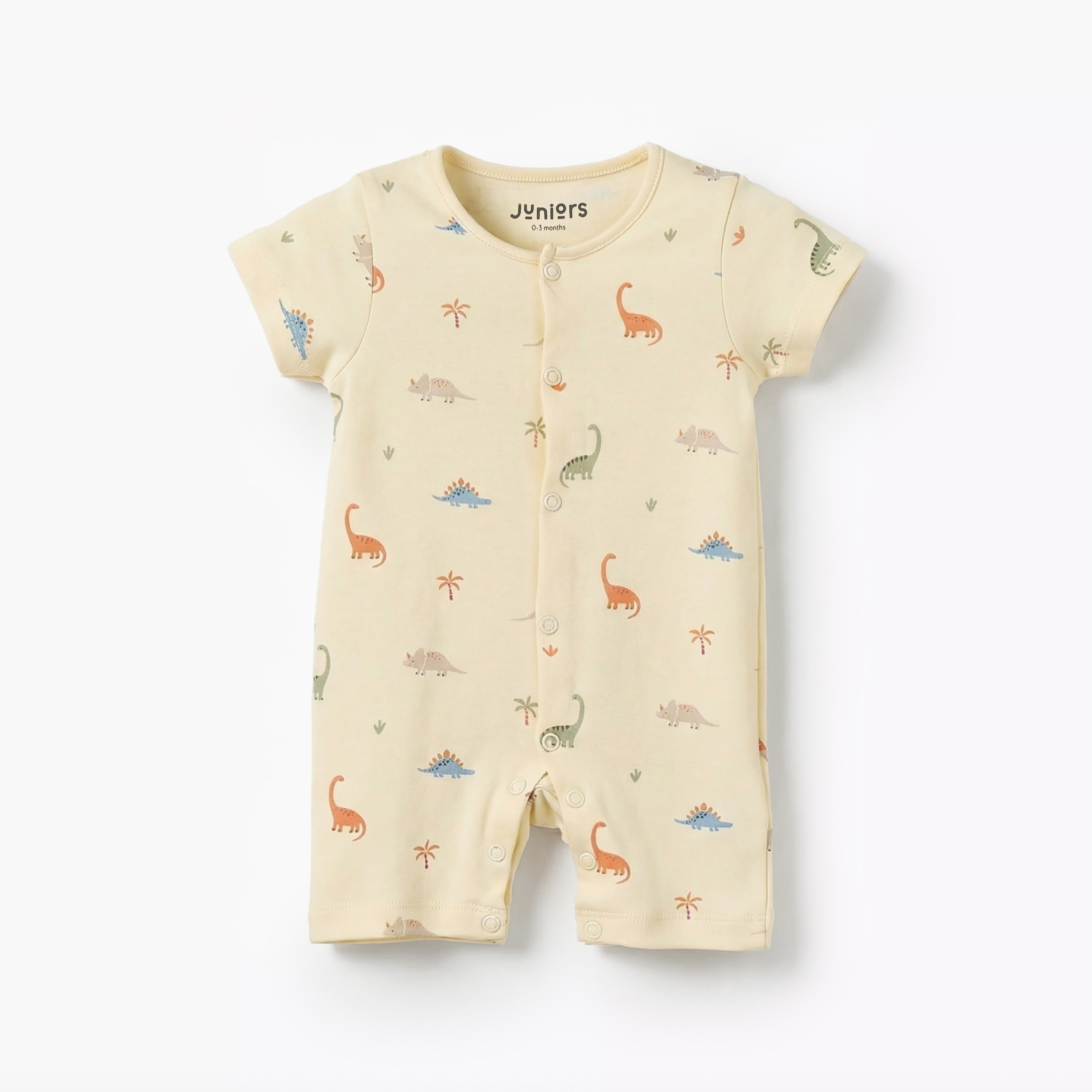 Pack of 2 Juniors Round Neck Short Sleeve Romper with Snap Button Closure-baby-boys-clothing-rompers-image-2