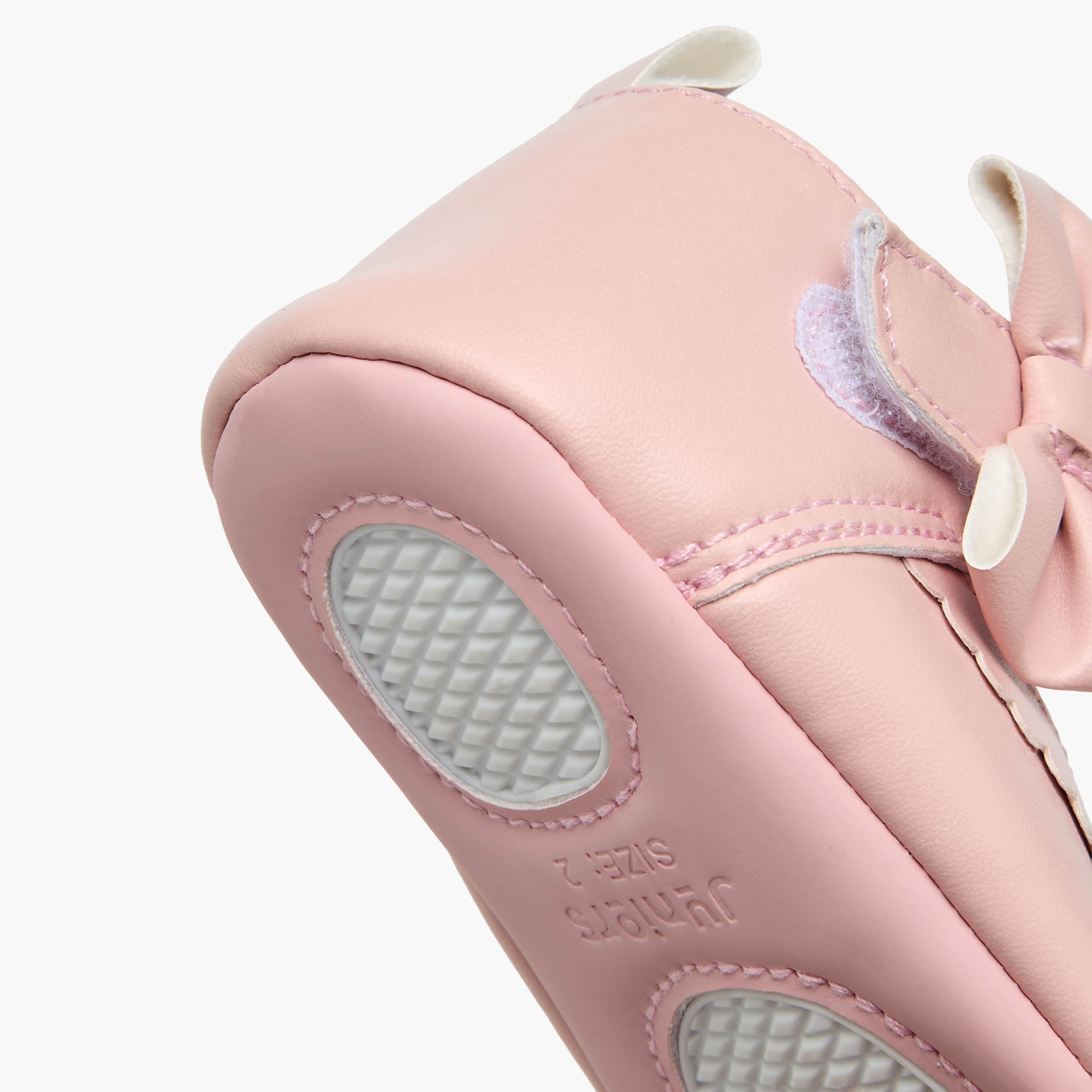 Juniors Booties with Bow Applique and Scalloped Edge-baby-girls-shoes-closedshoes-image-5