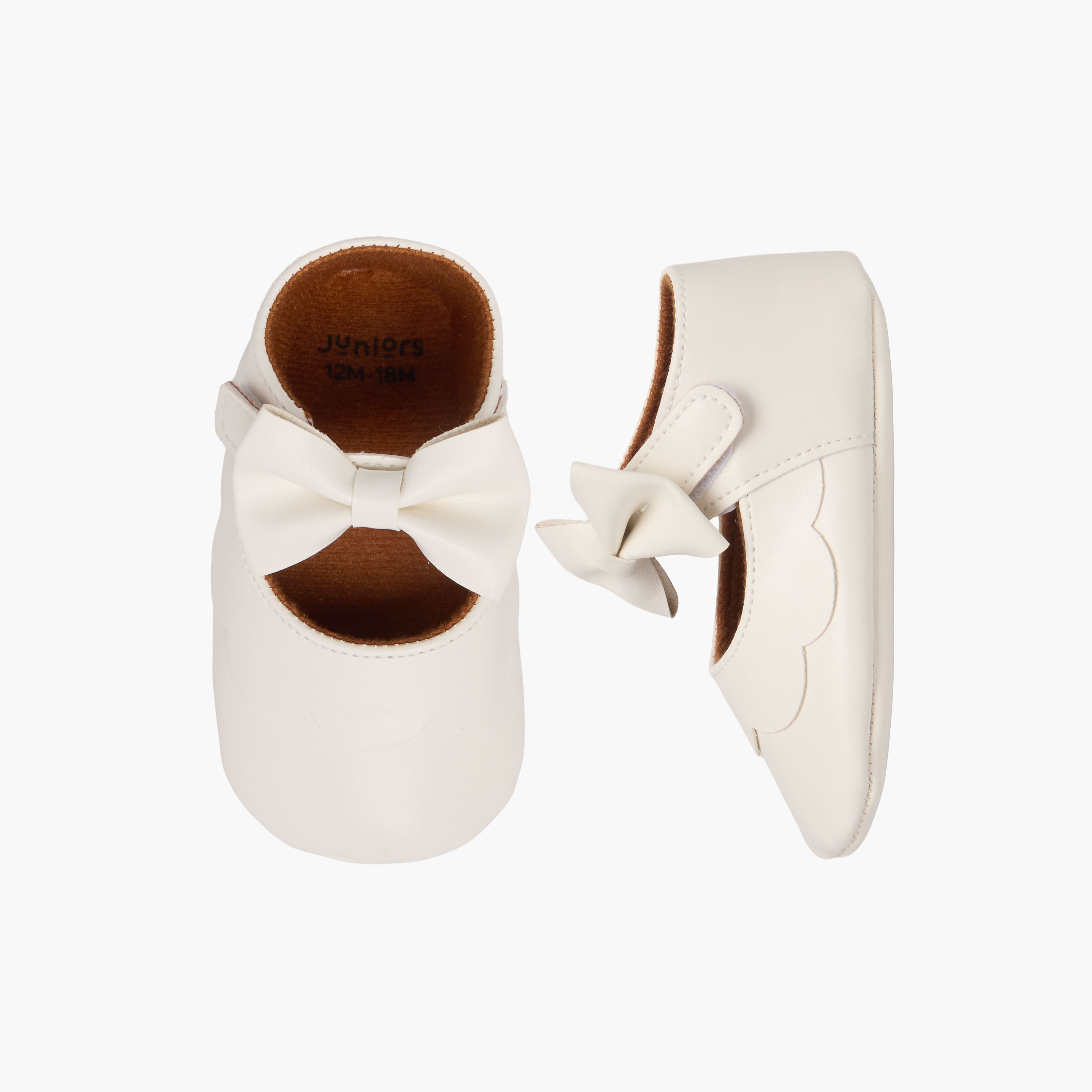 Juniors Booties with Hook and Loop Closure, Bow Accent-baby-girls-shoes-closedshoes-image-1