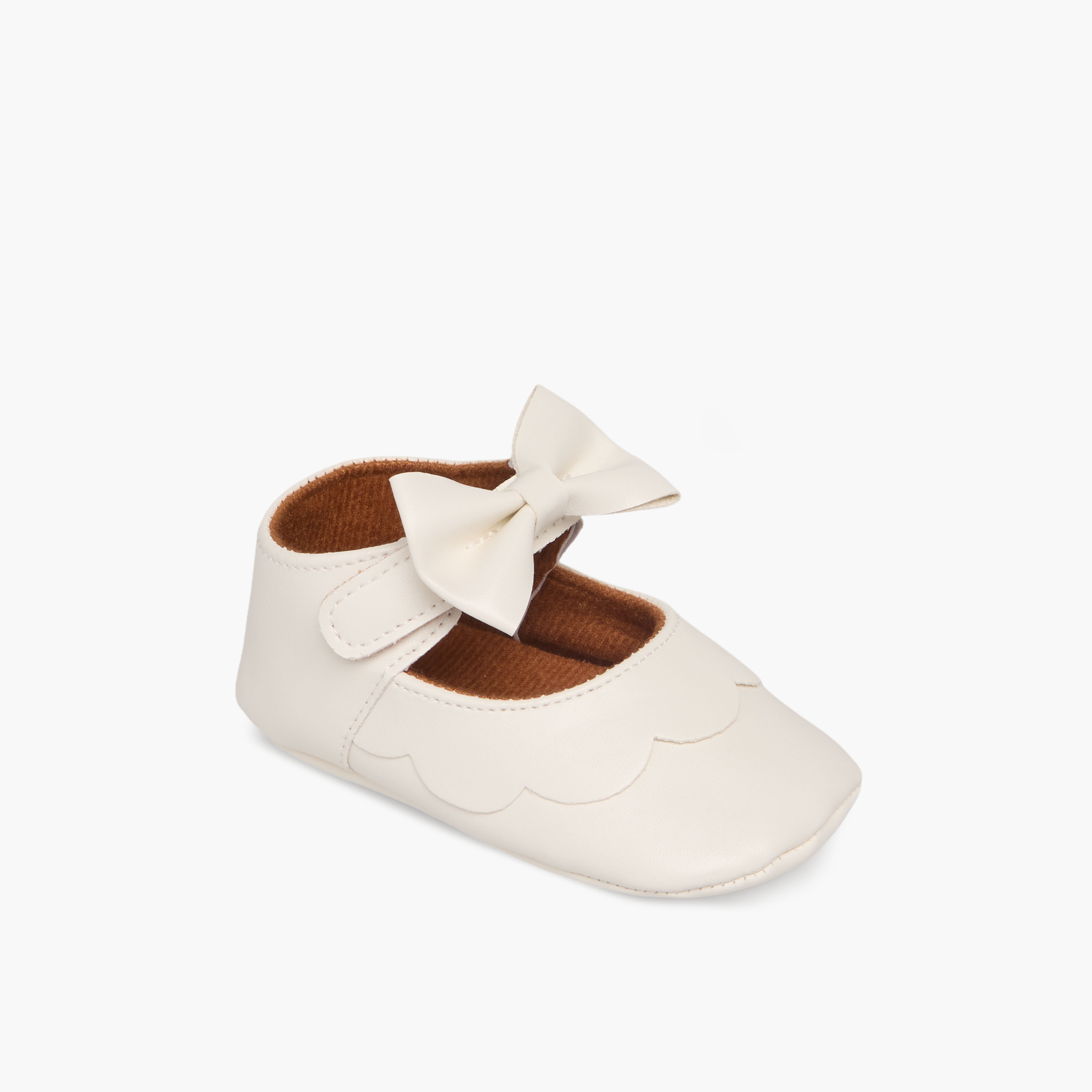 Juniors Booties with Hook and Loop Closure, Bow Accent-baby-girls-shoes-closedshoes-image-2