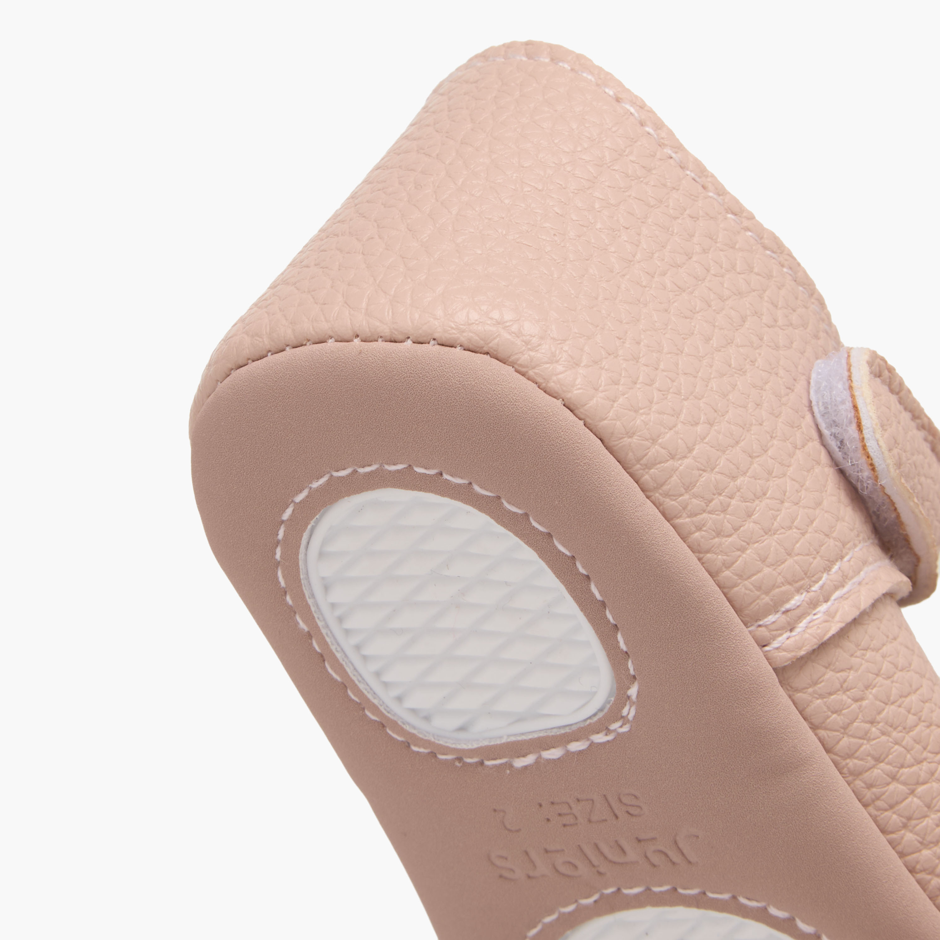 Juniors Booties with Hook and Loop Closure, Perforated Design-baby-girls-shoes-closedshoes-image-8