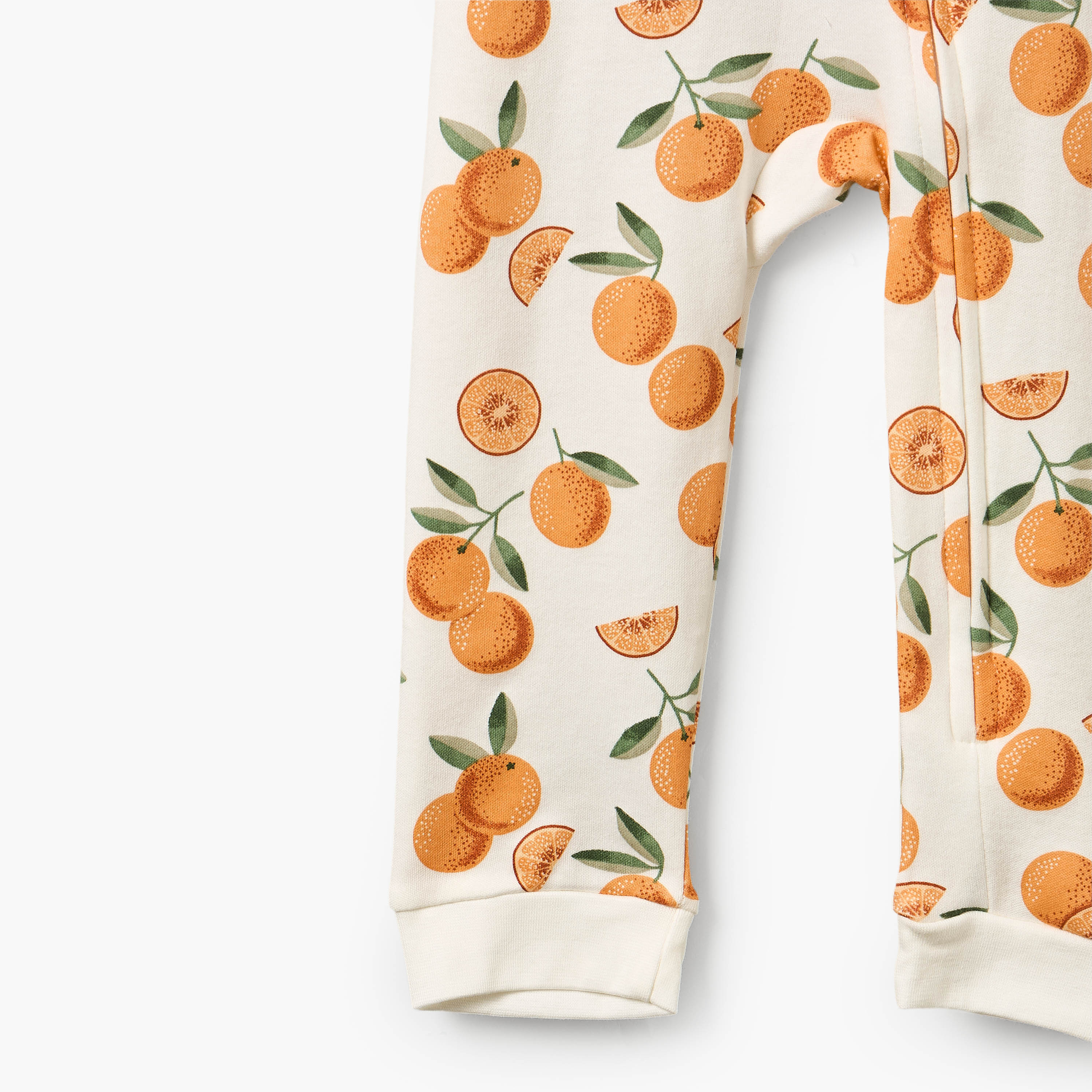 Juniors Cotton Crew Neck Long Sleeves Sleepsuit with Orange Print-baby-girls-clothing-nightwear-sleepsuits-image-5