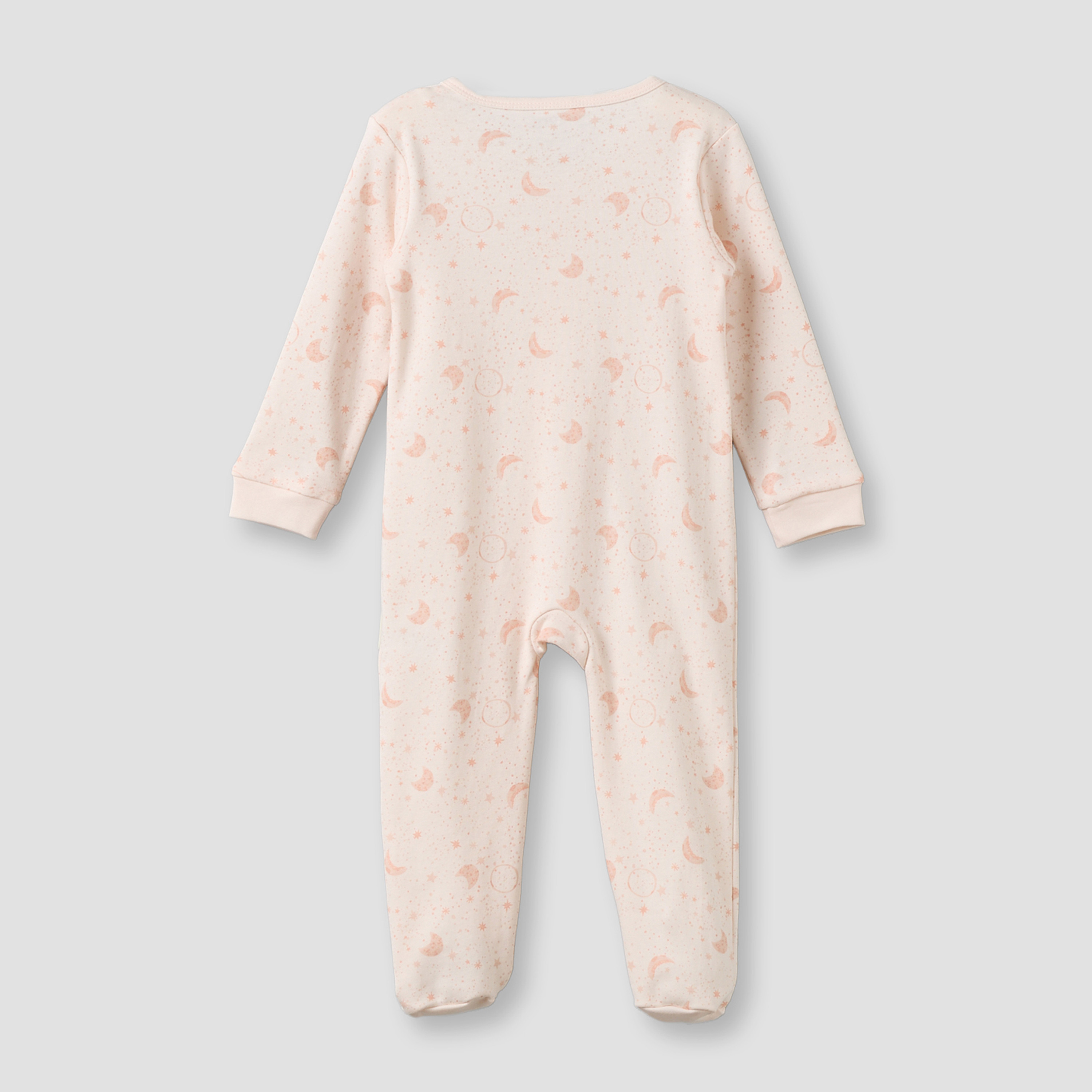 Juniors Cotton Round Neck Long Sleeves Sleepsuit with Zip Closure-baby-girls-clothing-nightwear-sleepsuits-image-3