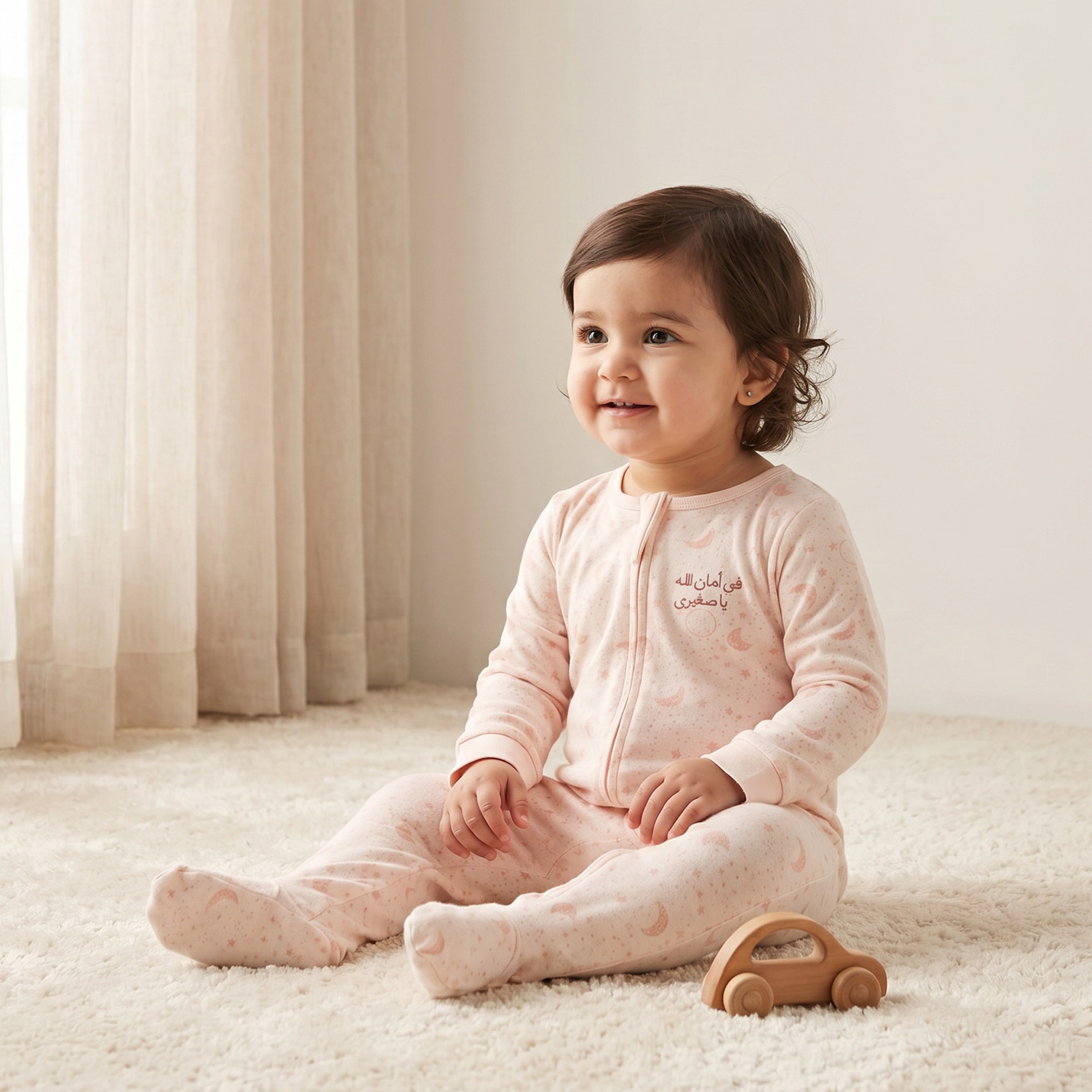Juniors Cotton Round Neck Long Sleeves Sleepsuit with Zip Closure-baby-girls-clothing-nightwear-sleepsuits-image-1