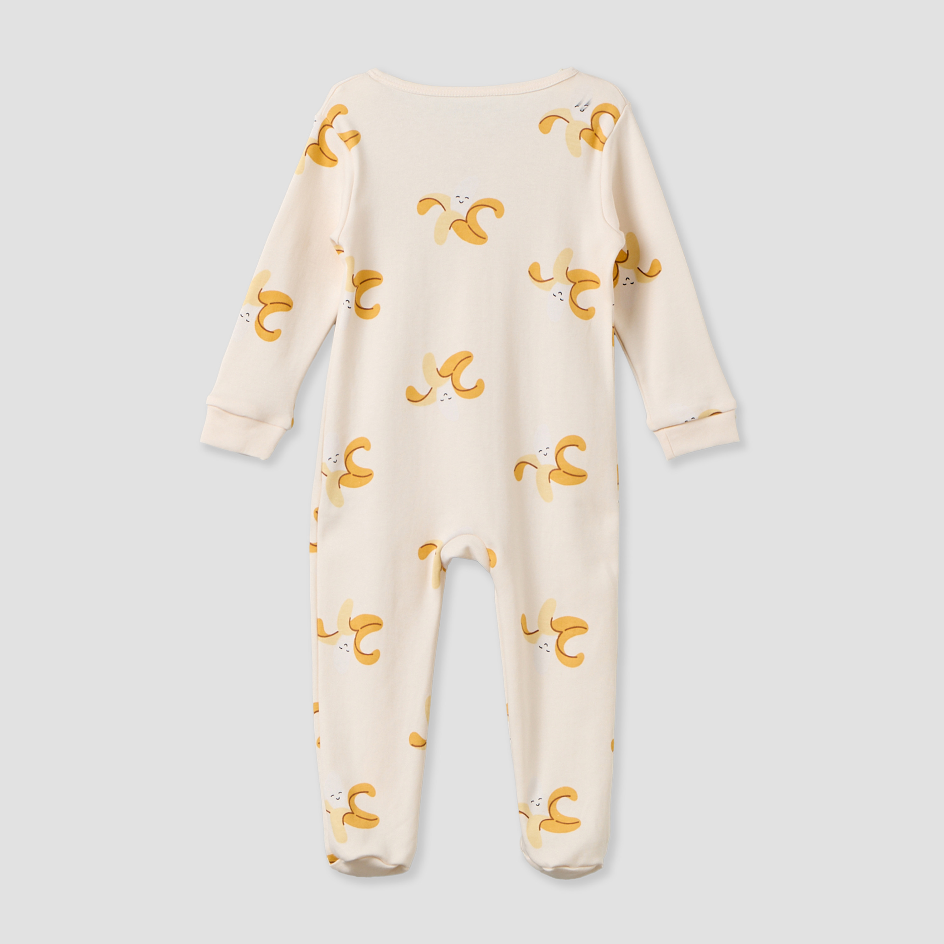 Juniors Cotton Crew Neck Long Sleeves Sleepsuit with Zip Closure-baby-girls-clothing-nightwear-sleepsuits-image-3