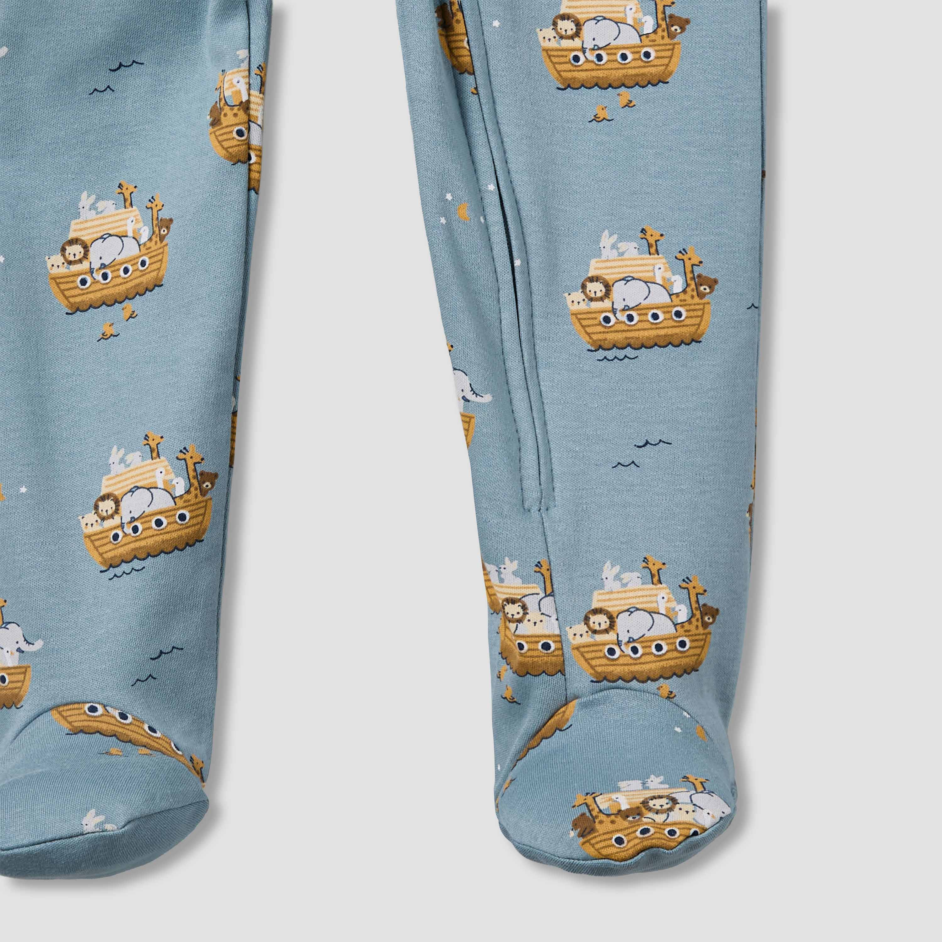 Juniors Cotton Round Neck Long Sleeves Sleepsuit with Print-baby-boys-clothing-nightwear-sleepsuits-image-5