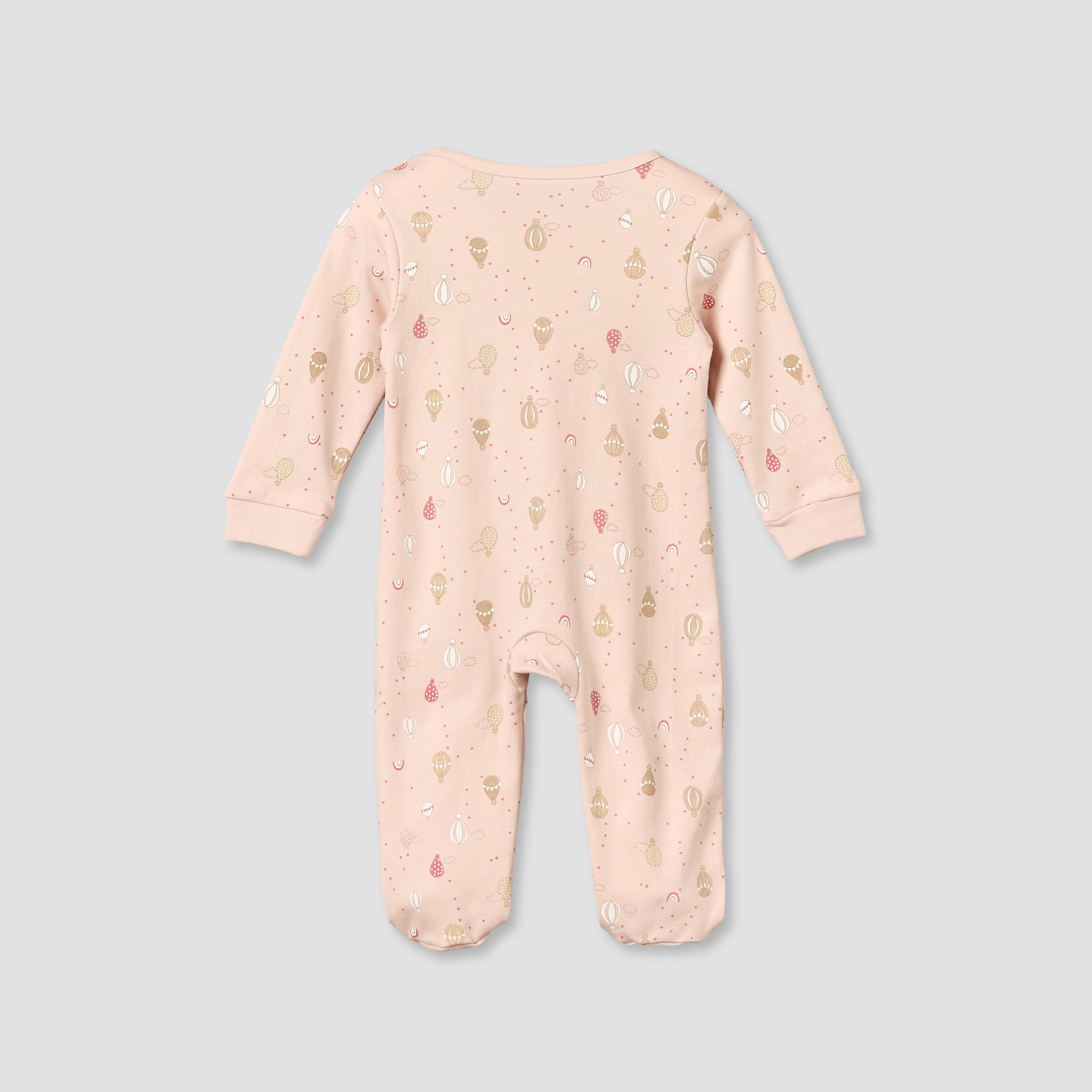 Juniors Cotton Crew Neck Long Sleeves Sleepsuit with Hot Air Balloon Print-baby-girls-clothing-nightwear-sleepsuits-image-3