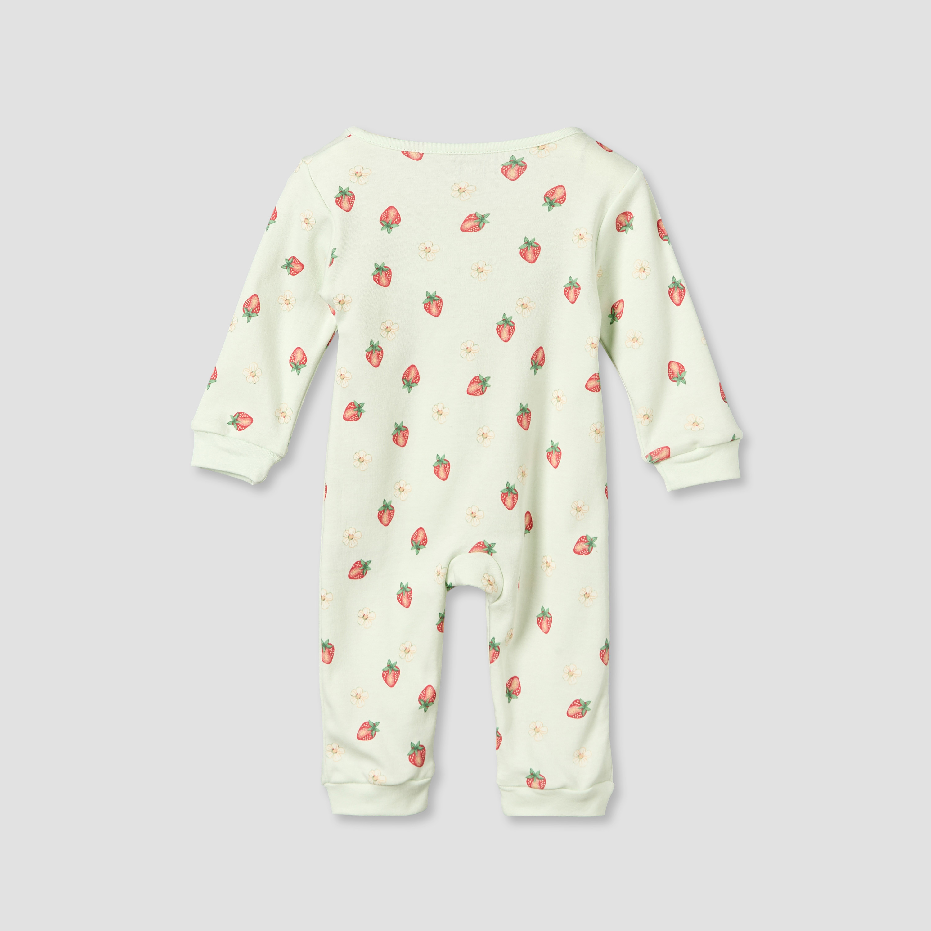 بدلة نوم قطن بطبعات فراولة وأكمام طويلة وياقة ضيقة من جونيورز-baby-girls-clothing-nightwear-sleepsuits-image-3